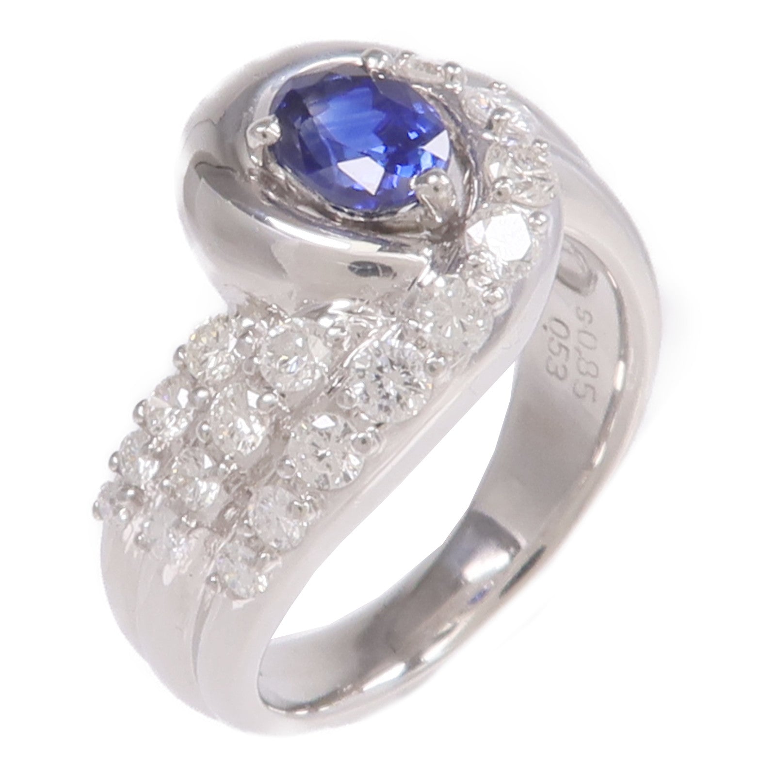 JEWELRY PT900鉑金Sapphire Diamond Ring藍寶石/鑽石戒指