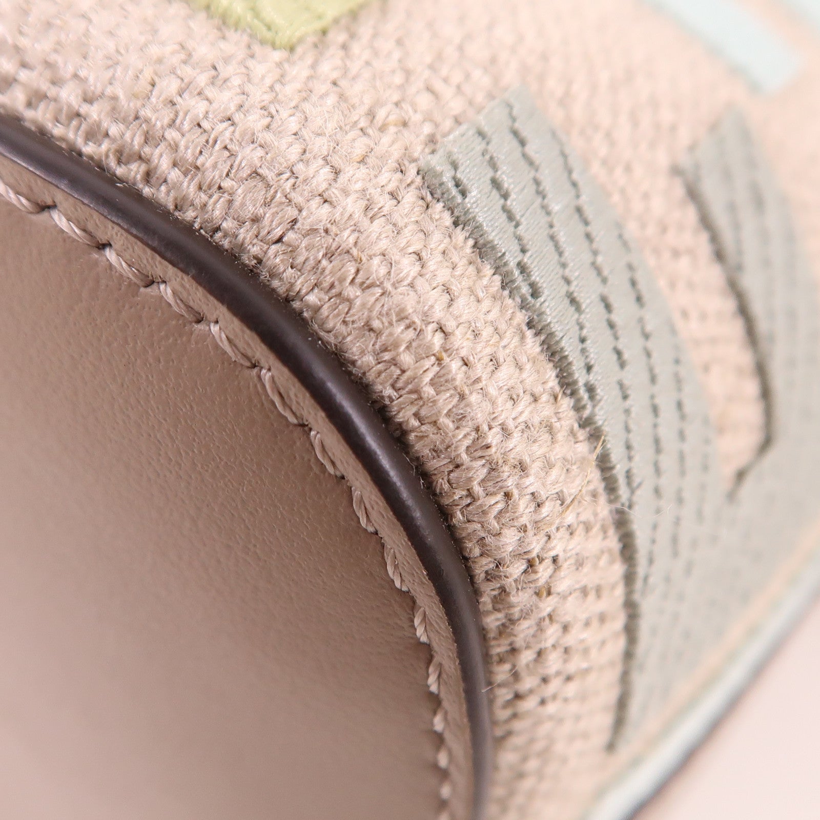 FENDI GHW Mon Tresor 2 Way Shoulder Bag 8BS093AUPIF1SKI Canvas Calfskin Leather