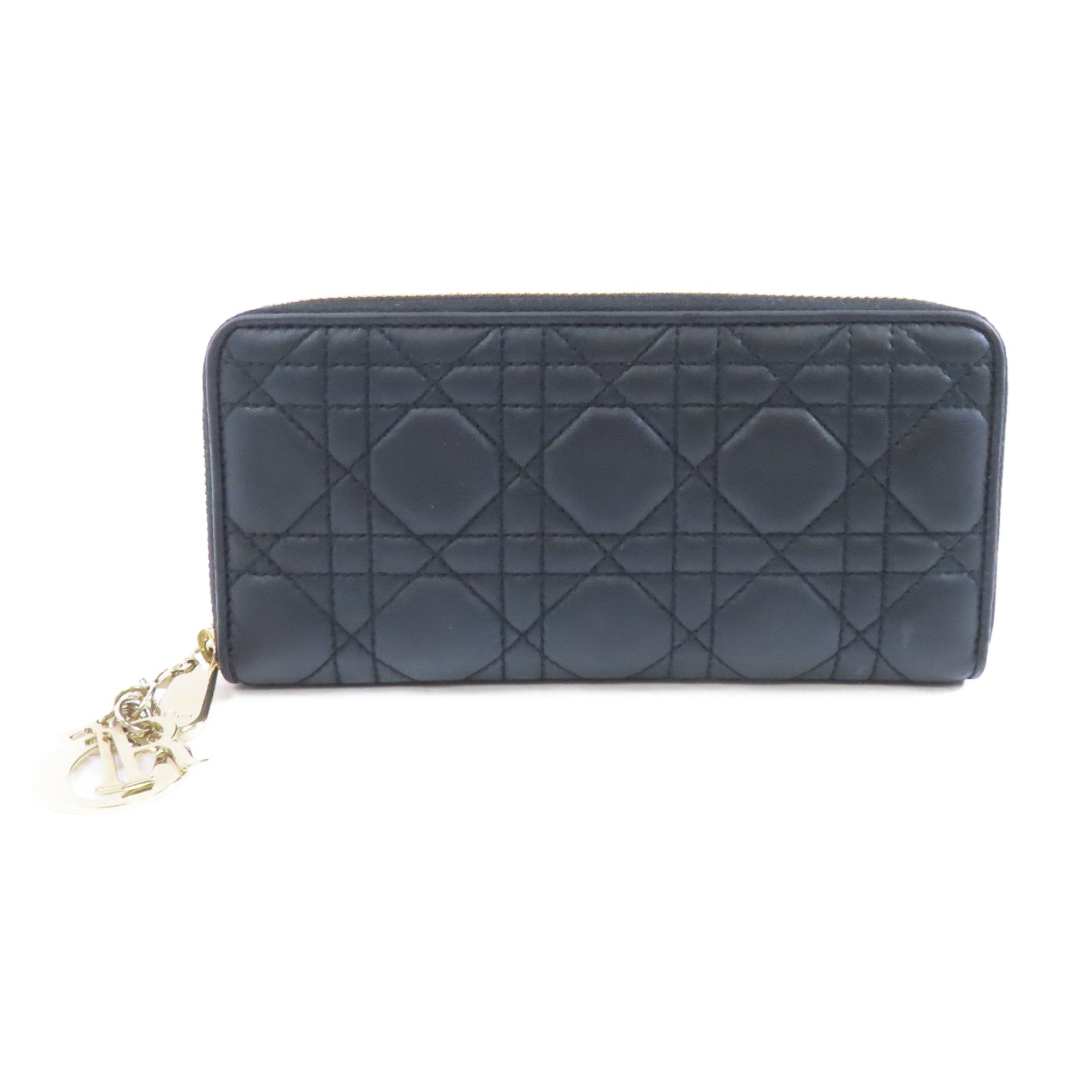 Dior 羊皮皮革Long Wallet金扣長錢包黑色