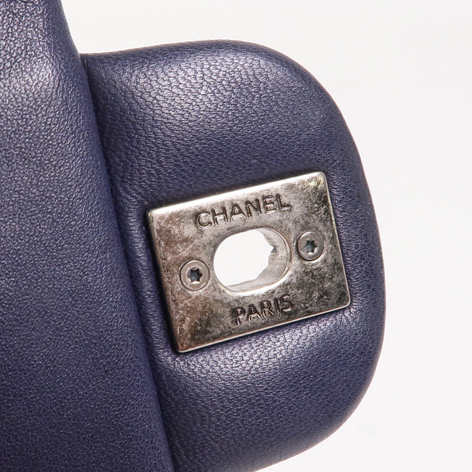 CHANEL 羊皮皮革Chain Shoulder銀扣鏈帶肩背袋