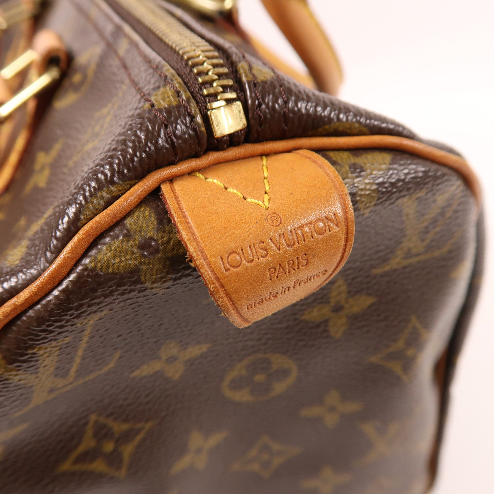 LOUIS VUITTON Monogram Speedy 30金扣手挽袋棕色