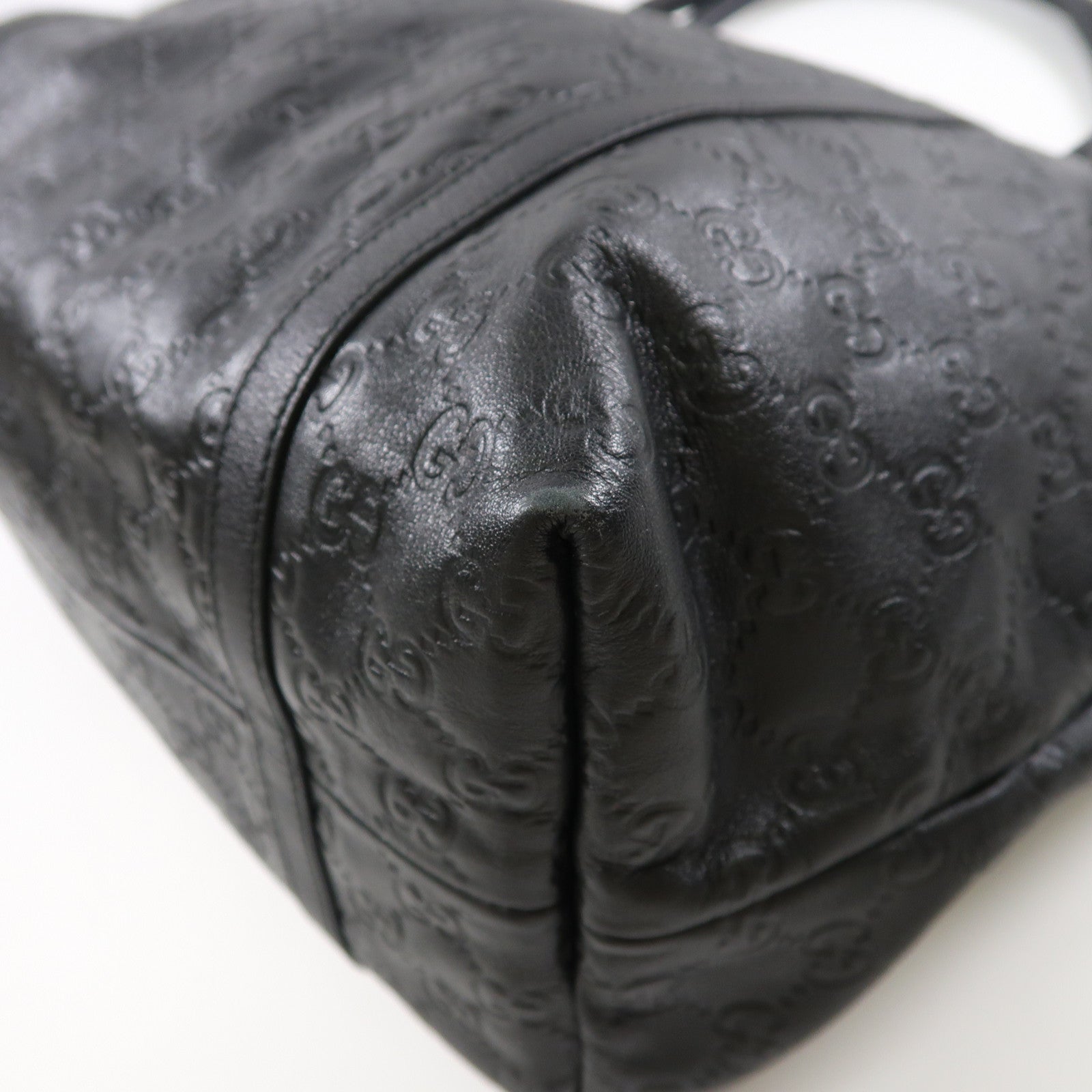GUCCI 牛皮皮革Shoulder Tote金扣肩背袋/手挽袋黑色
