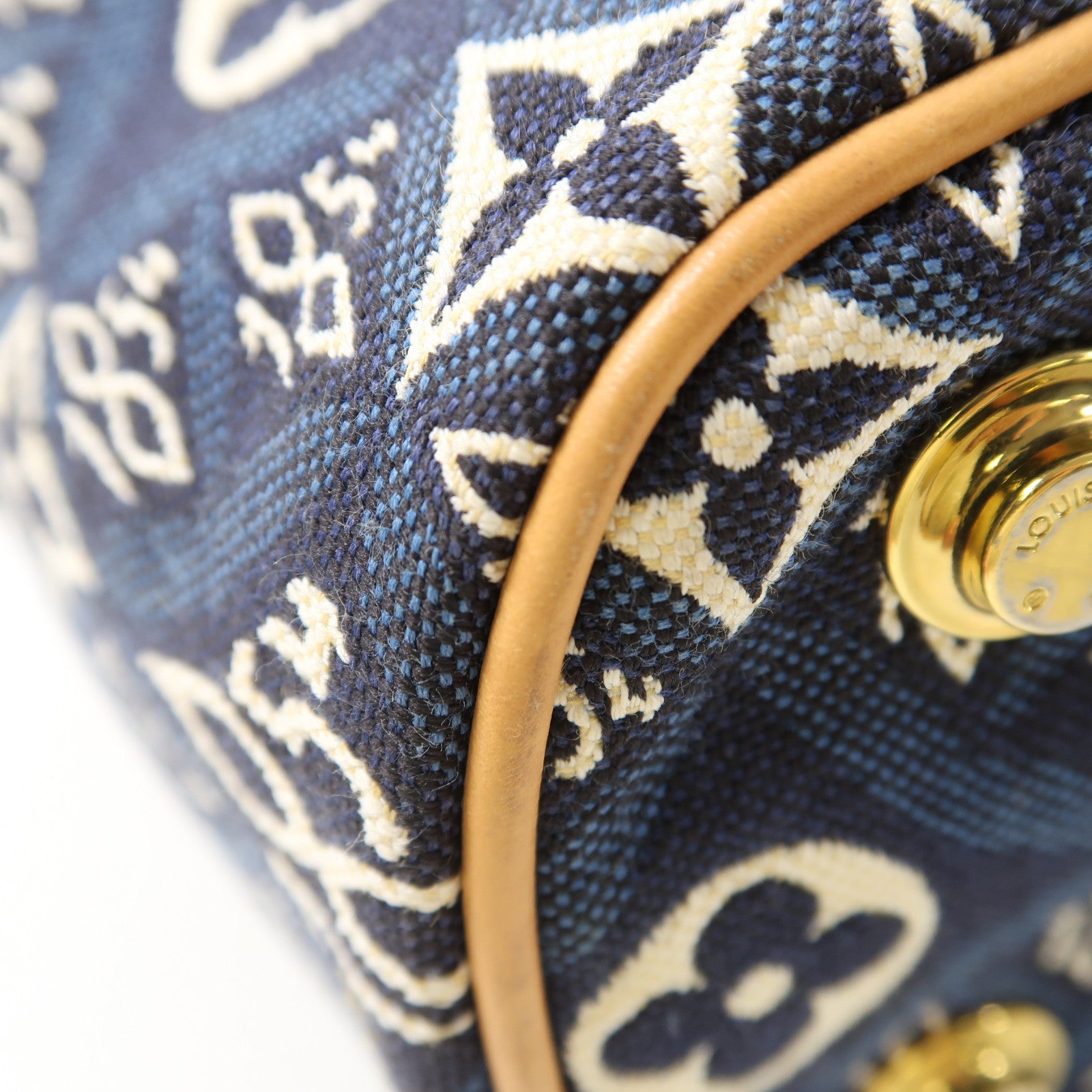LOUIS VUITTON GHW Since 1854 Vanity Case 2 Way Bag M57403 Monogram Jacquard Blue