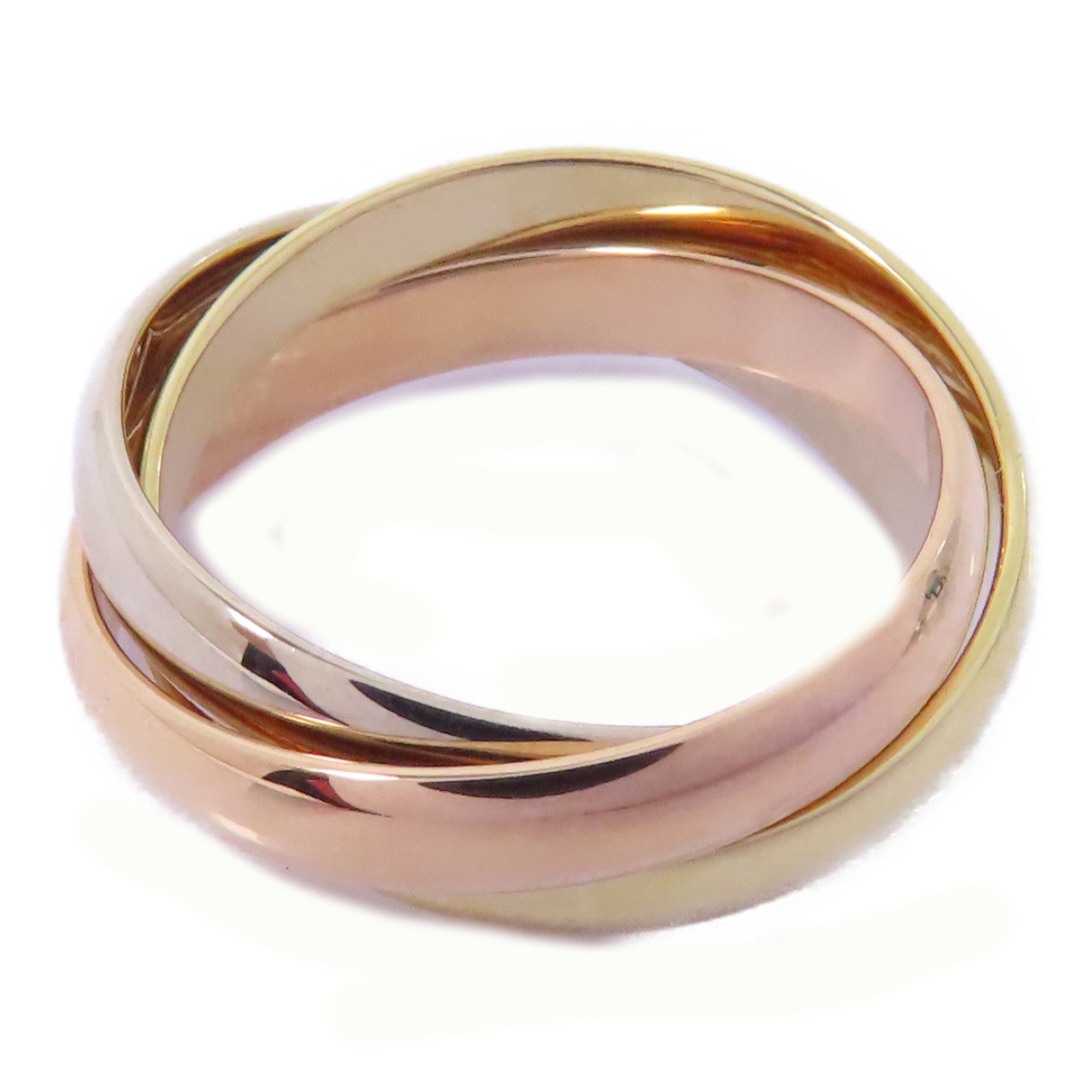 CARTIER 18K黃金/白金/玫瑰金Les Must De Trinity戒指Cartier#53/US#6.25