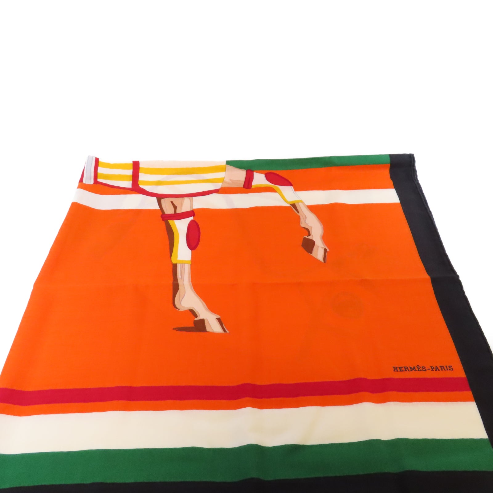 HERMES 羊絨/絲質Cashmere Muffler 140X140圍巾橙色