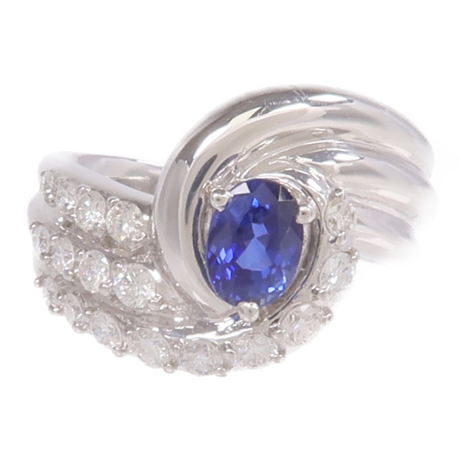 JEWELRY PT900鉑金Sapphire Diamond Ring藍寶石/鑽石戒指