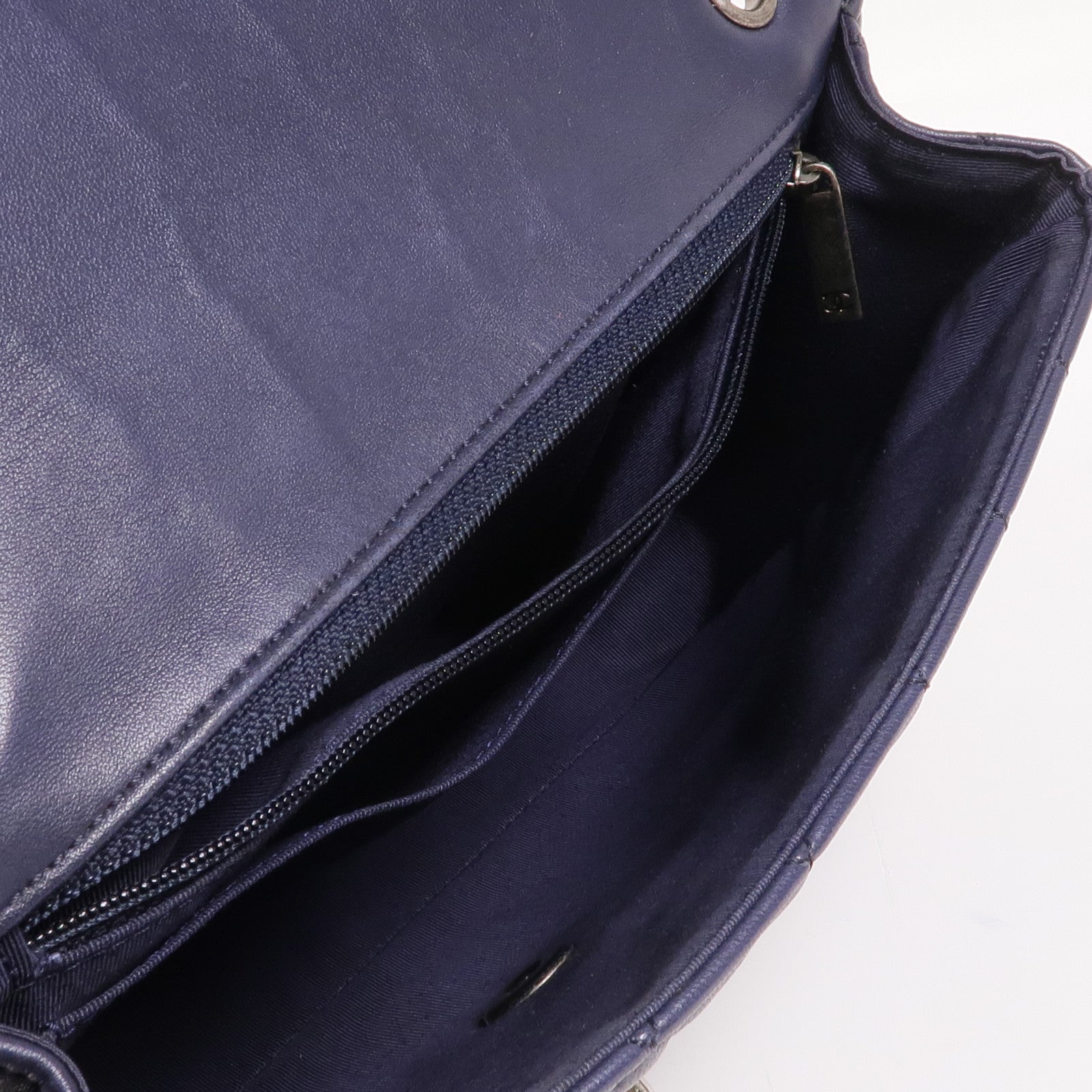 CHANEL 羊皮皮革Chain Shoulder銀扣鏈帶肩背袋