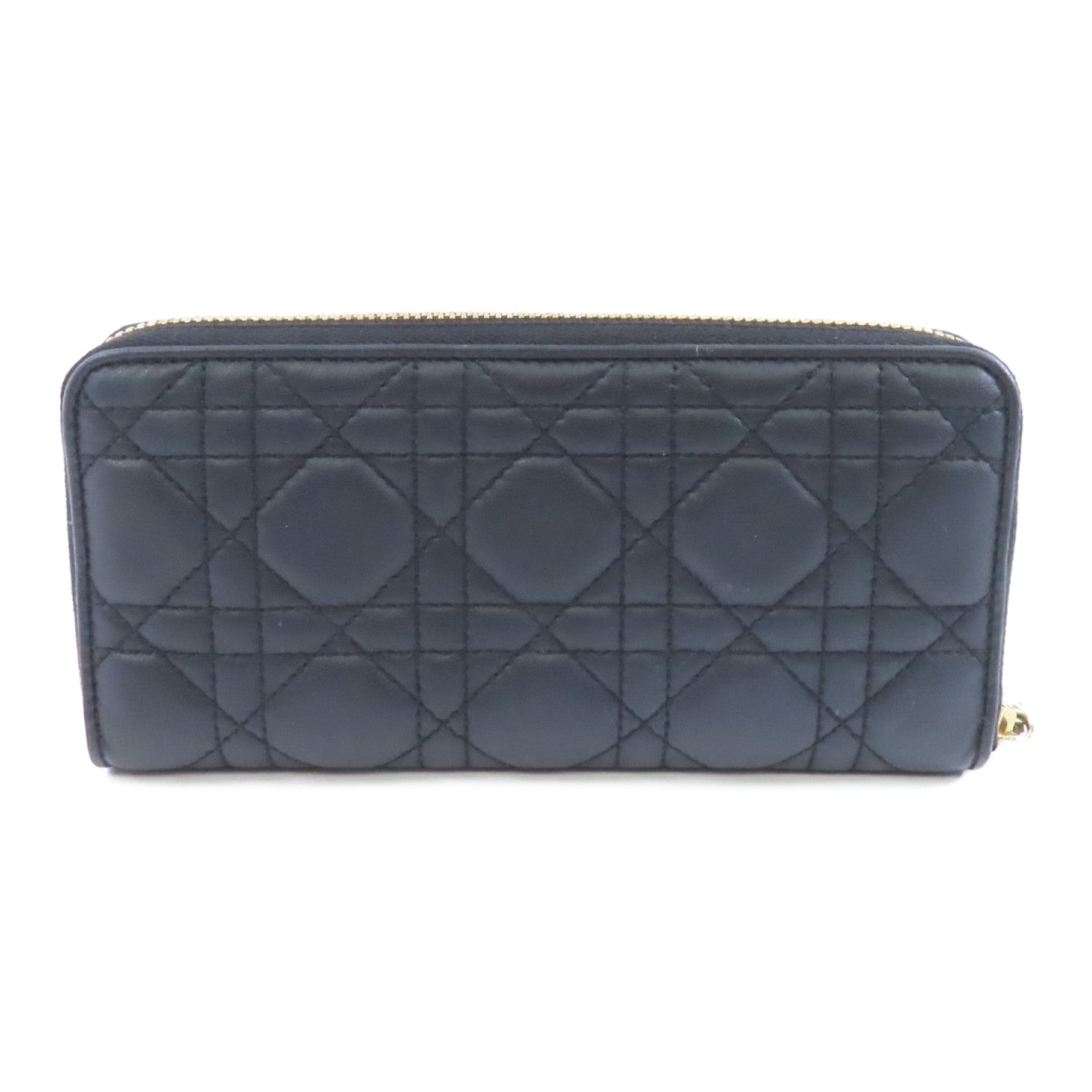 Dior 羊皮皮革Long Wallet金扣長錢包黑色