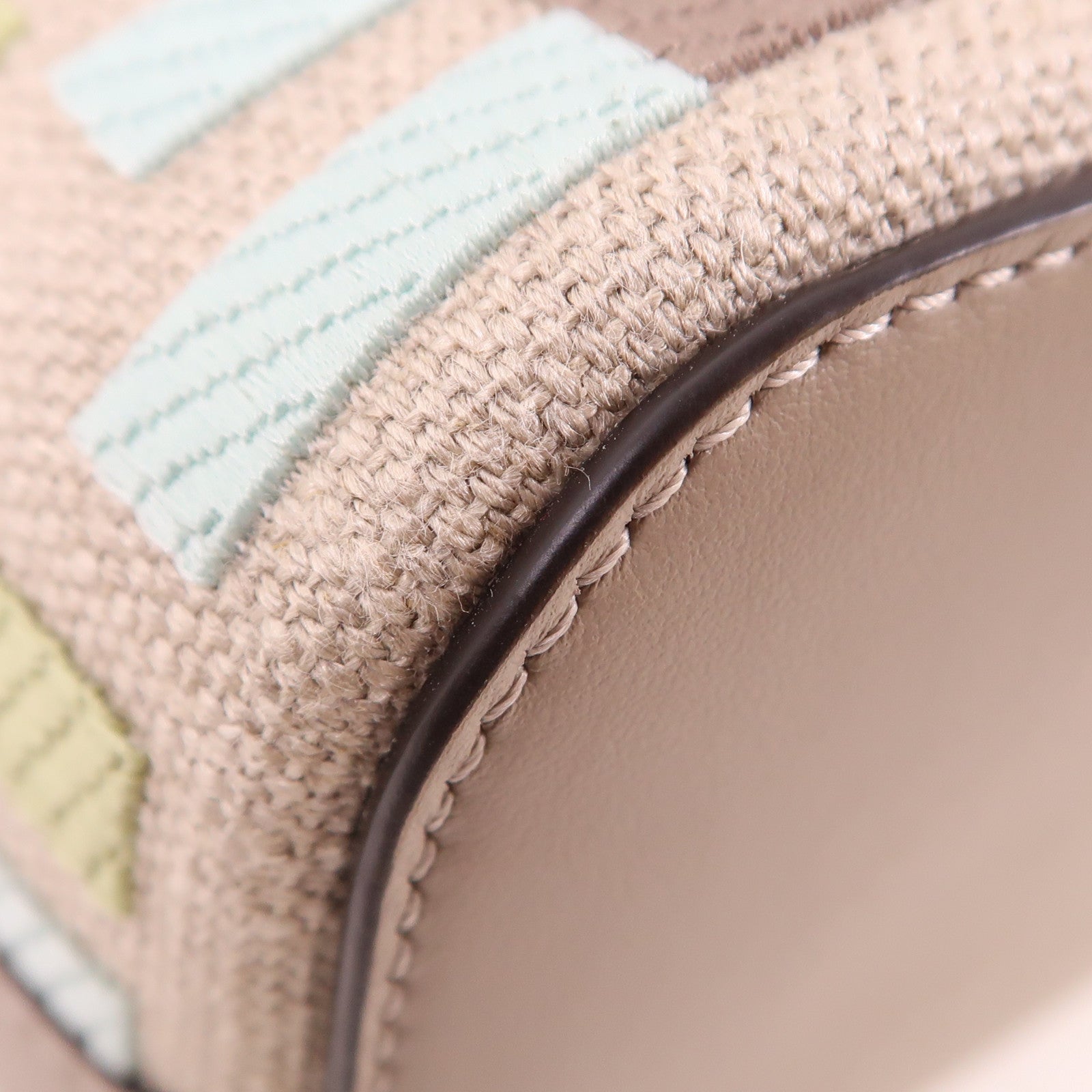 FENDI GHW Mon Tresor 2 Way Shoulder Bag 8BS093AUPIF1SKI Canvas Calfskin Leather