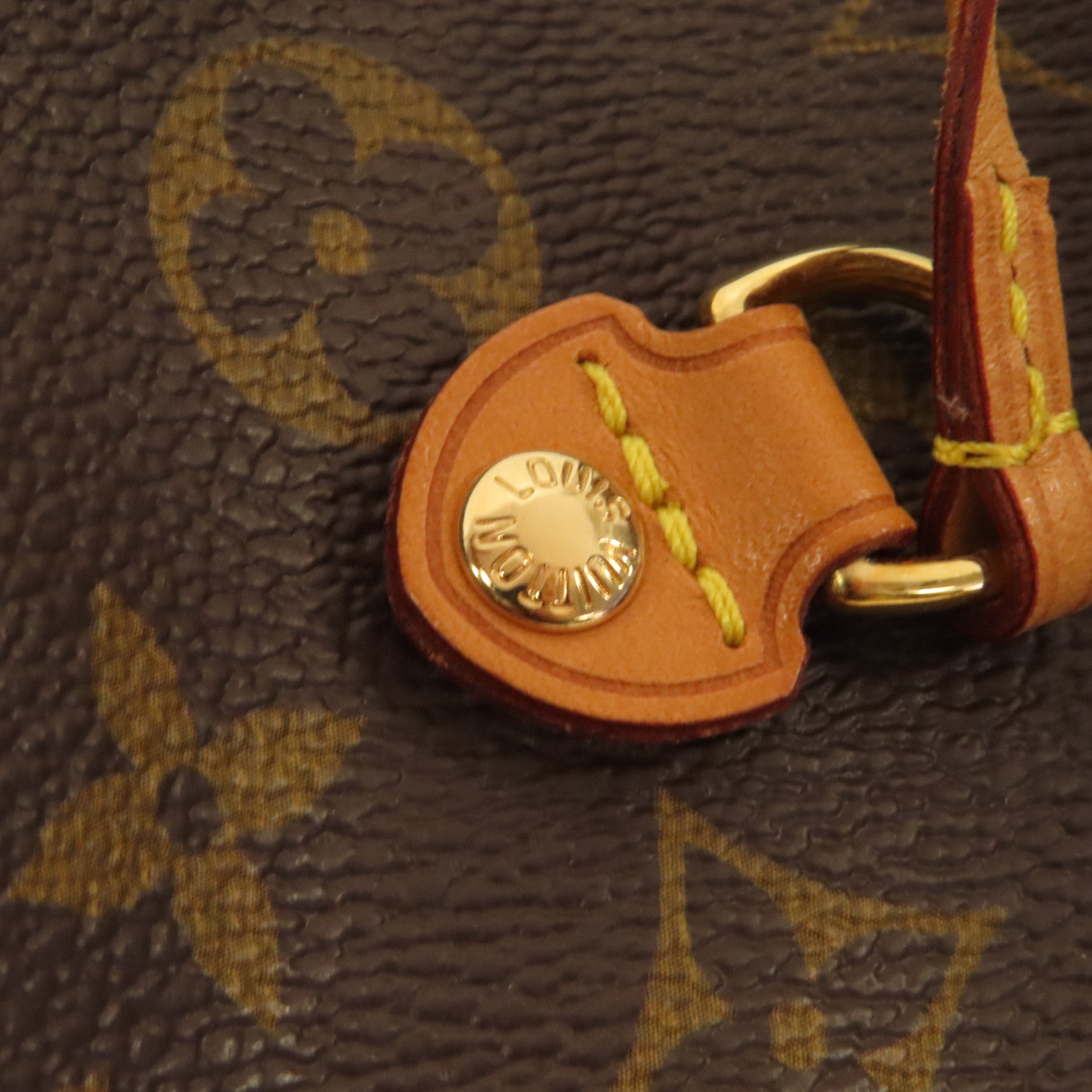 LOUIS VUITTON Monogram Neverfull MM金扣手挽袋啡色