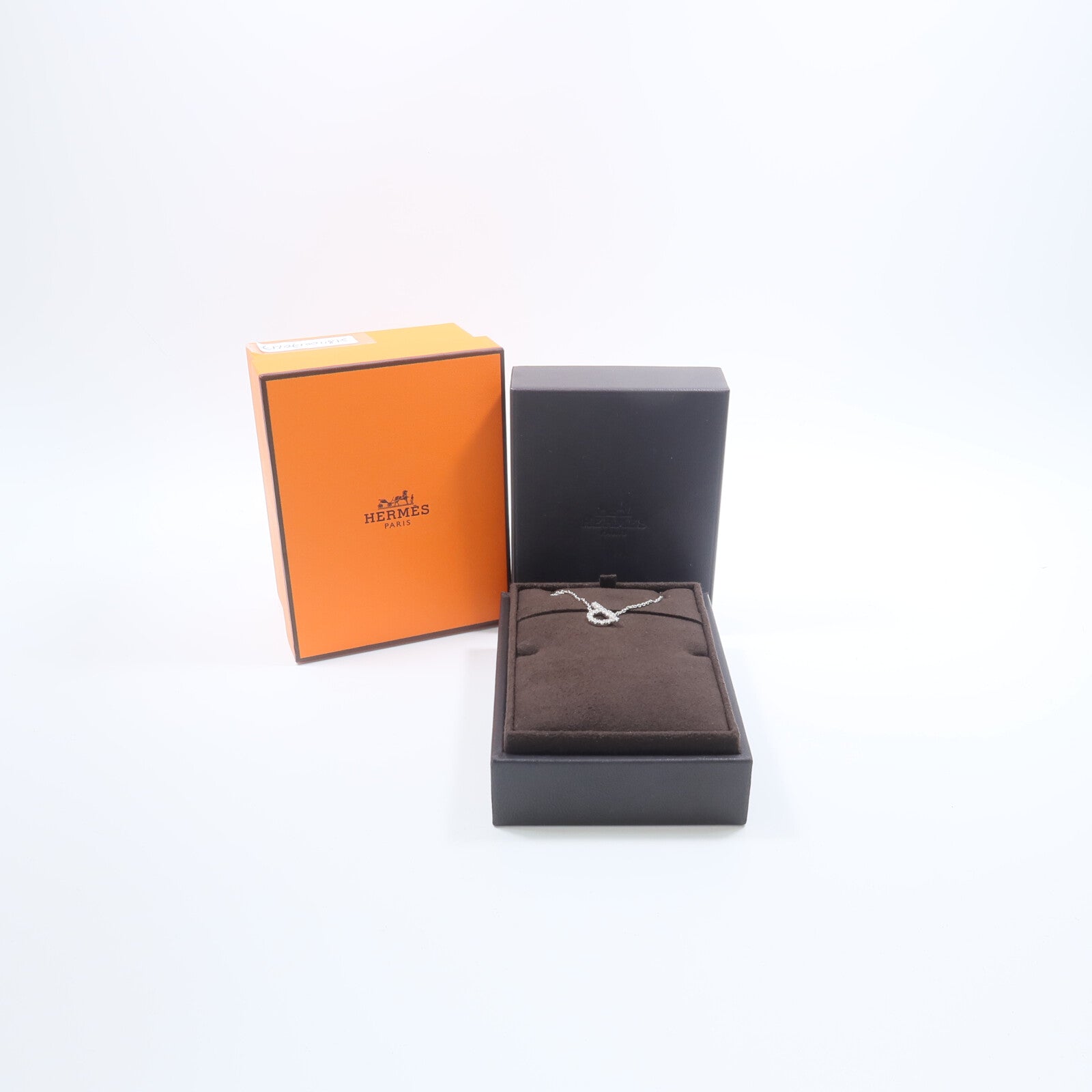 HERMES 18K白金Finesse Pendant鑽石項鍊