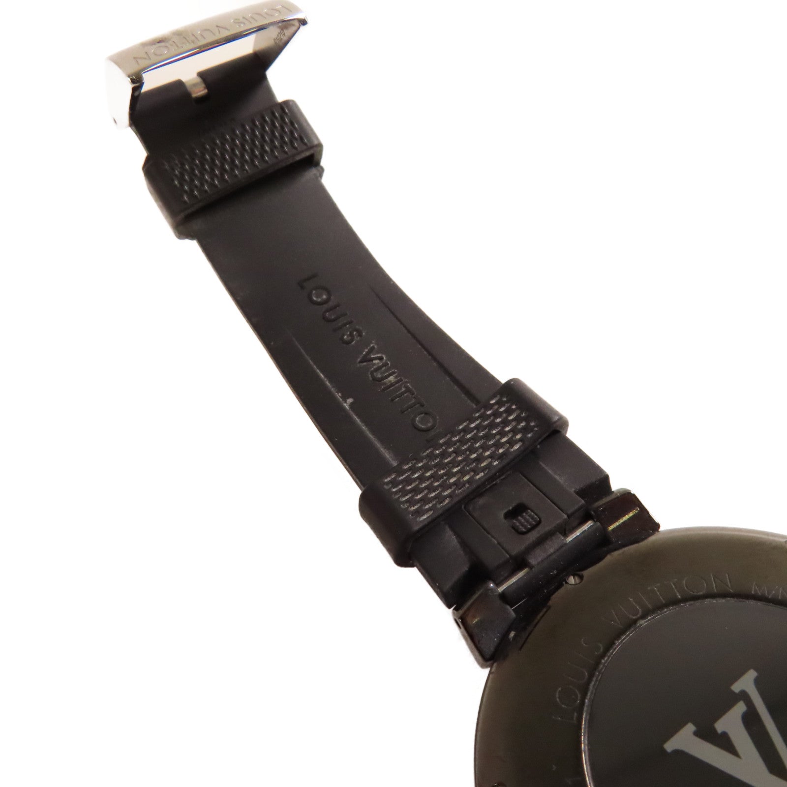 LOUIS VUITTON 【激減優惠】Tambour Horizon Digital Smart Watch不鏽鋼/陶瓷/橡膠帶電子手錶黑色