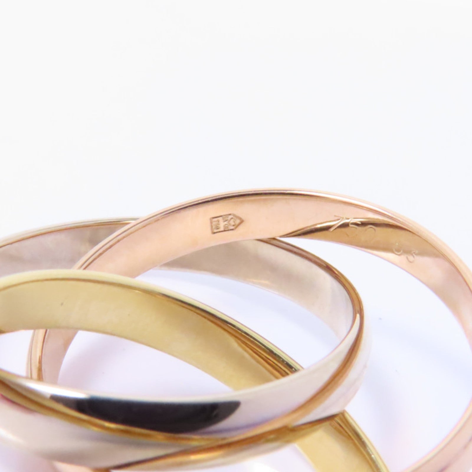 CARTIER 18K黃金/白金/玫瑰金Les Must De Trinity戒指Cartier#53/US#6.25