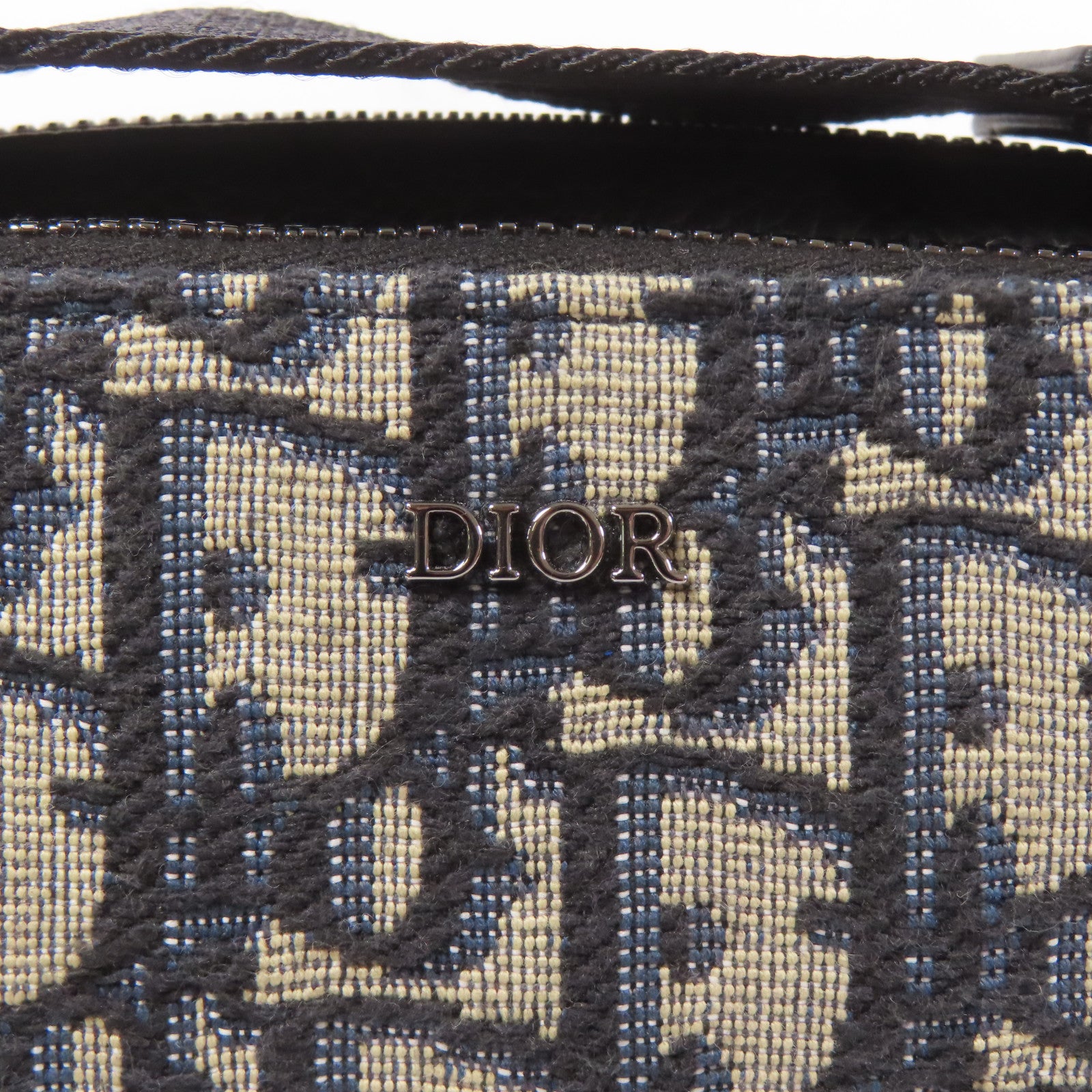 Dior 帆布Oblique銀扣肩背袋