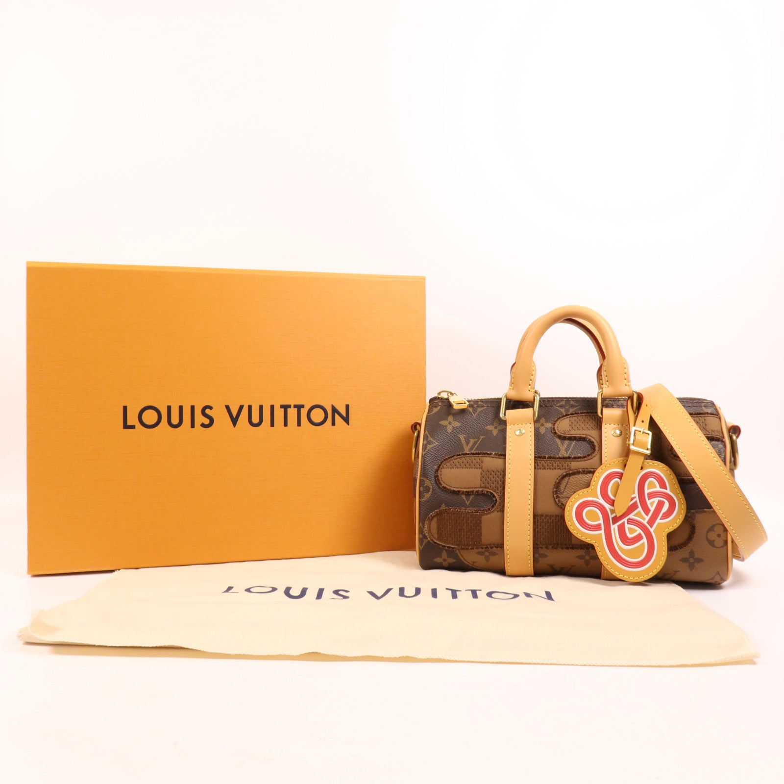 LOUIS VUITTON Monogram Keepall Bandouliere 25金扣手挽肩背兩用袋
