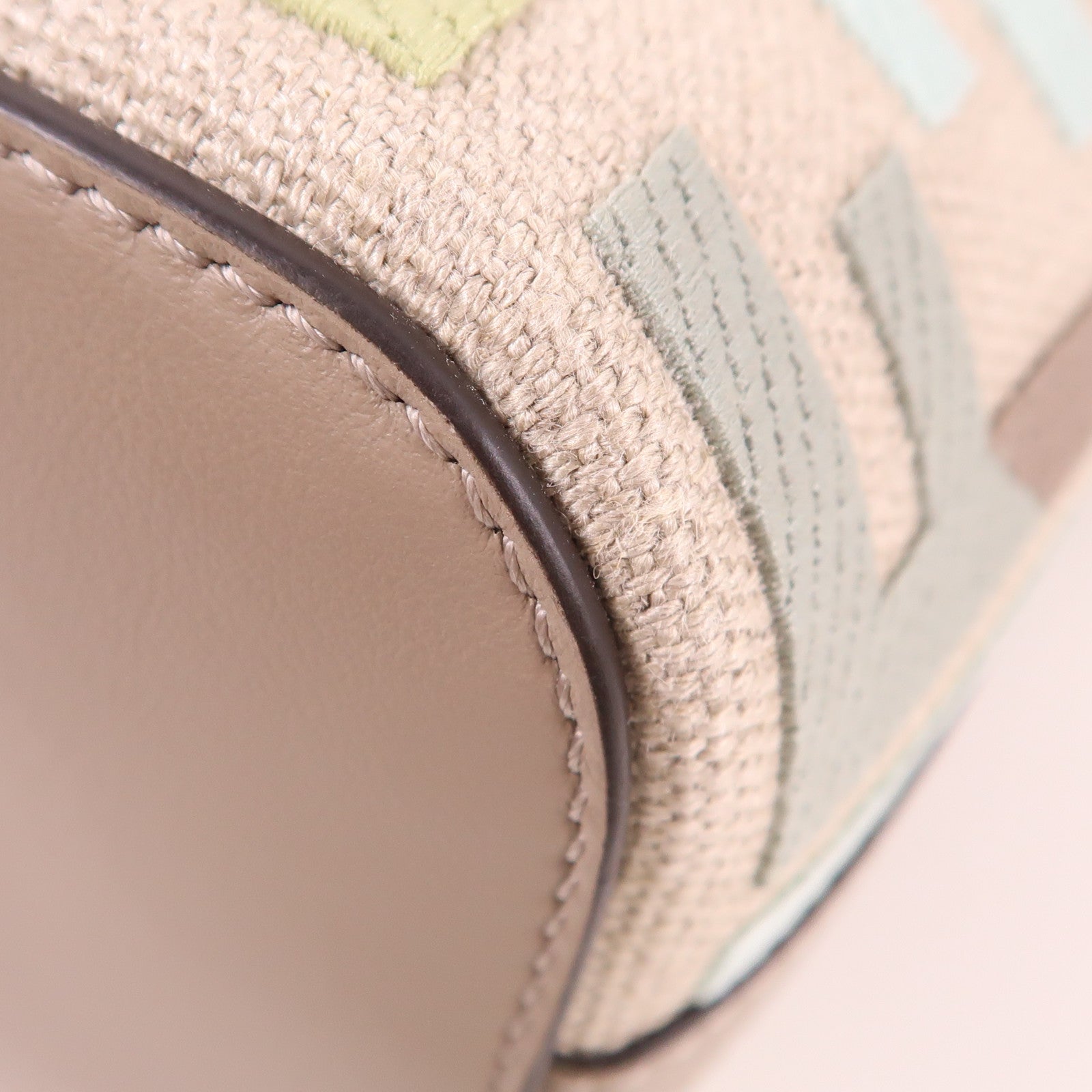 FENDI GHW Mon Tresor 2 Way Shoulder Bag 8BS093AUPIF1SKI Canvas Calfskin Leather