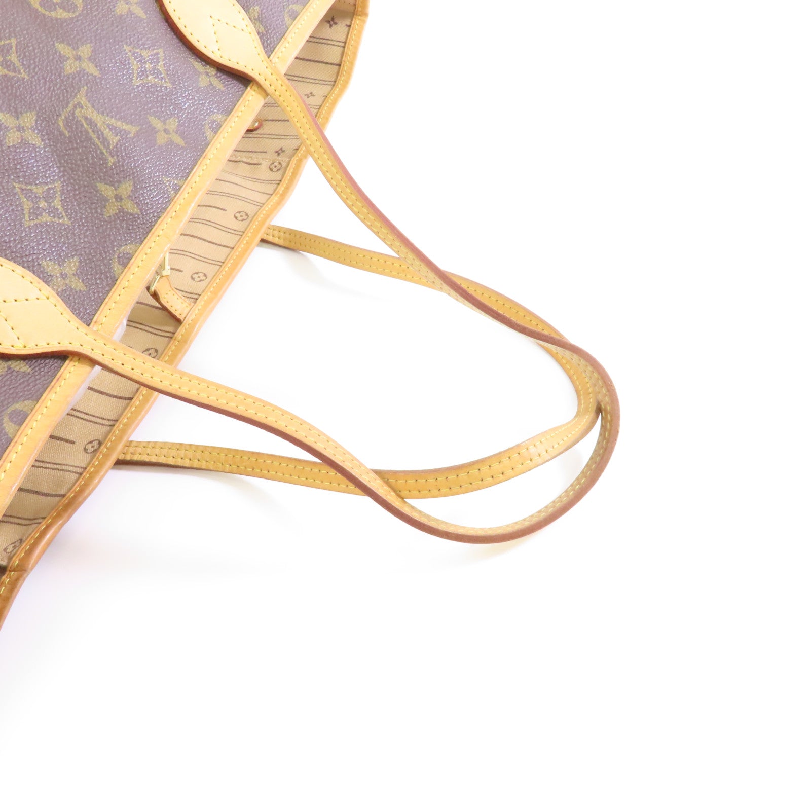 LOUIS VUITTON Monogram Neverfull GM金扣手挽袋棕色