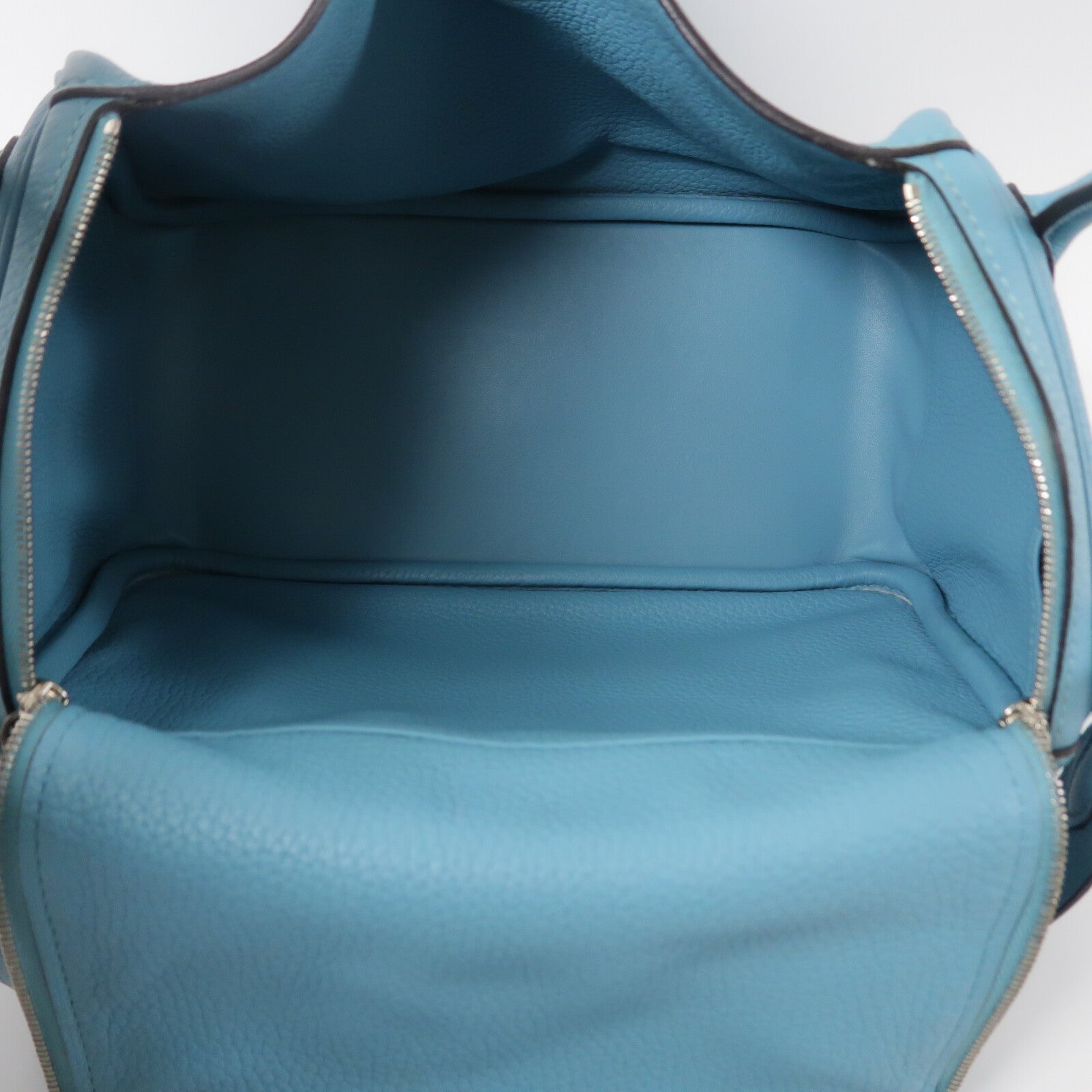 HERMES Clemence皮革Lindy 26手挽肩背兩用袋Bleu Atoll