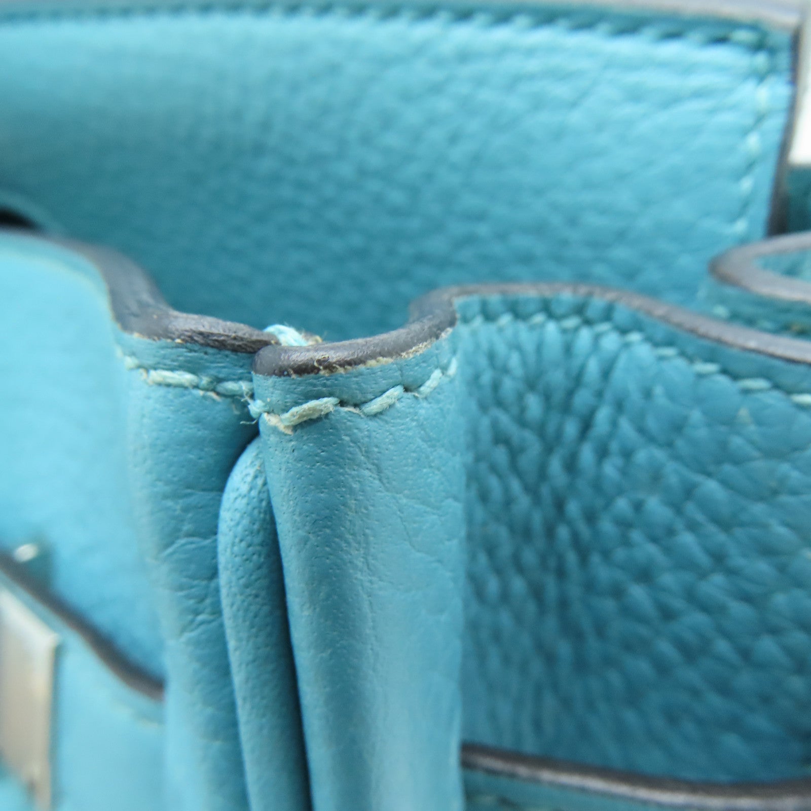 HERMES 【激減優惠】Togo皮革Birkin 30銀扣手挽袋Blue Atoll/藍色