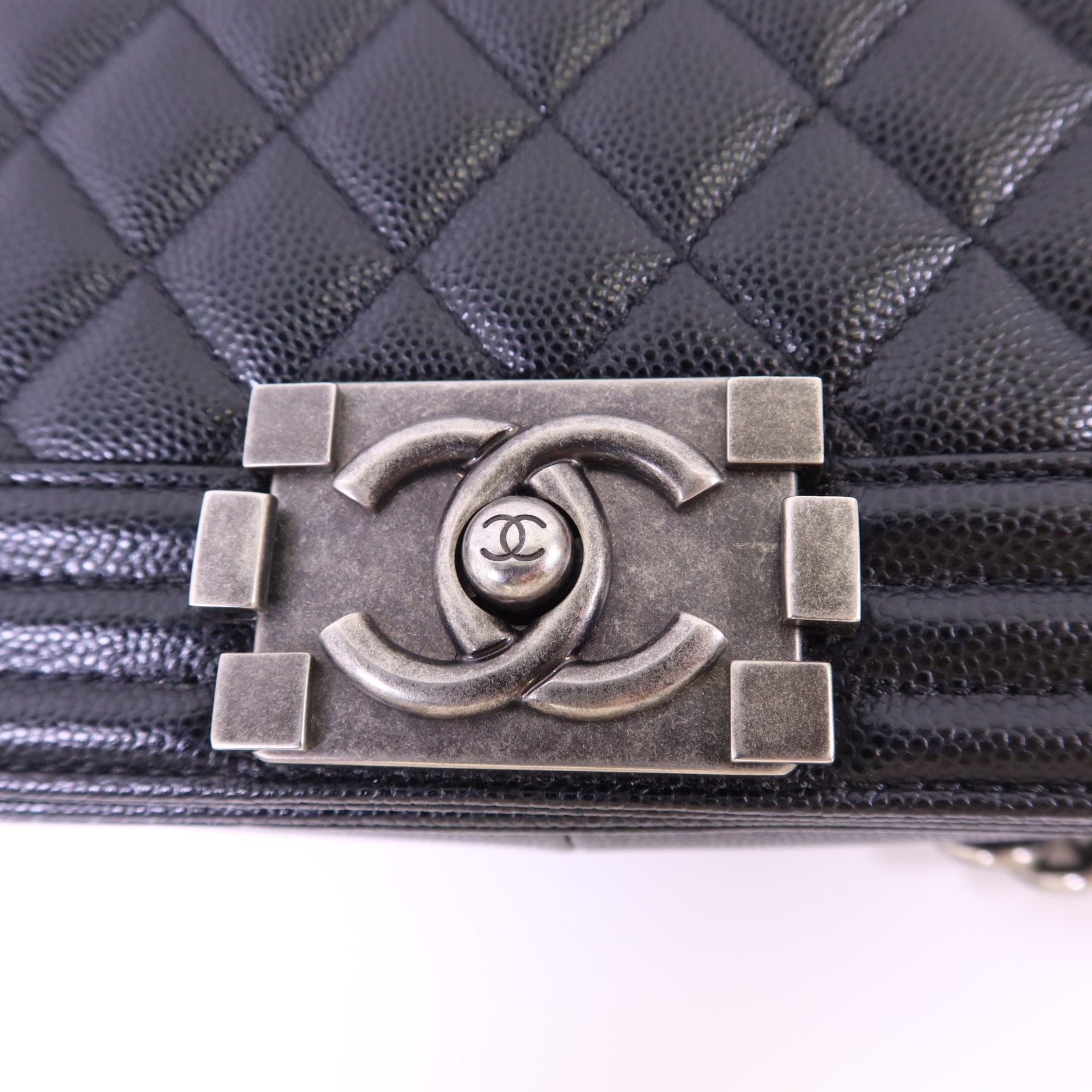 CHANEL 牛皮皮革Boy 25鏈帶肩背袋
