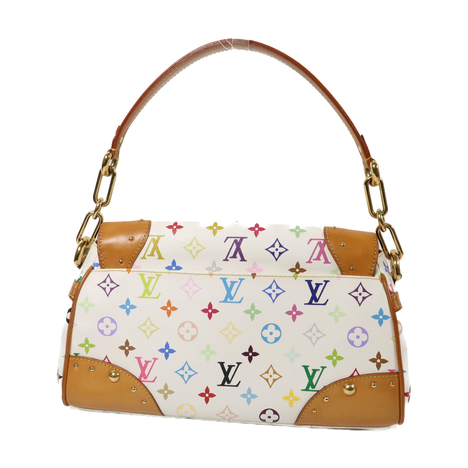 LOUIS VUITTON 【激減優惠】Monogram Multicolore Beverly MM金扣肩背袋白色/彩色