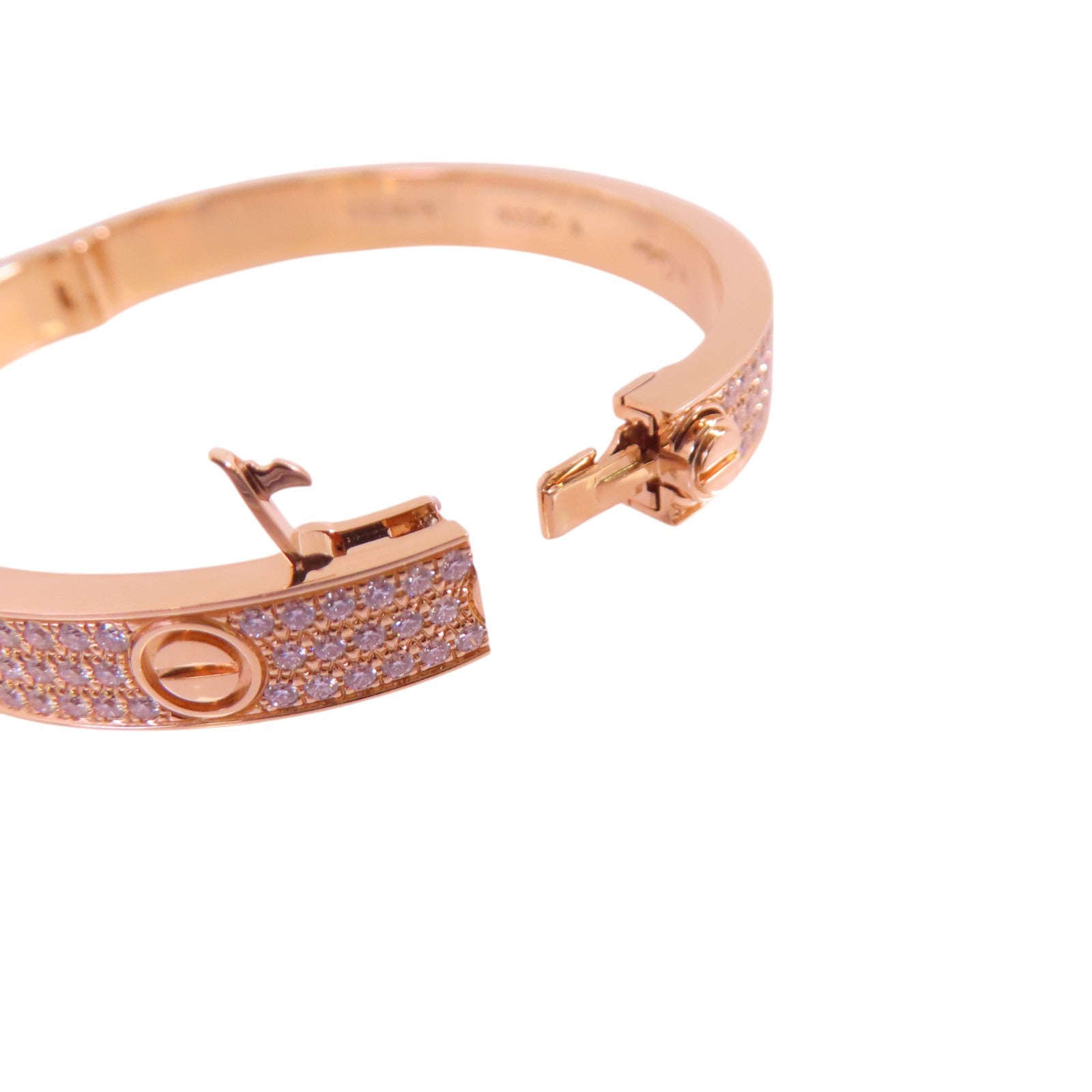 CARTIER 18K玫瑰金Love Bangle Full Diamond金扣手鐲#16
