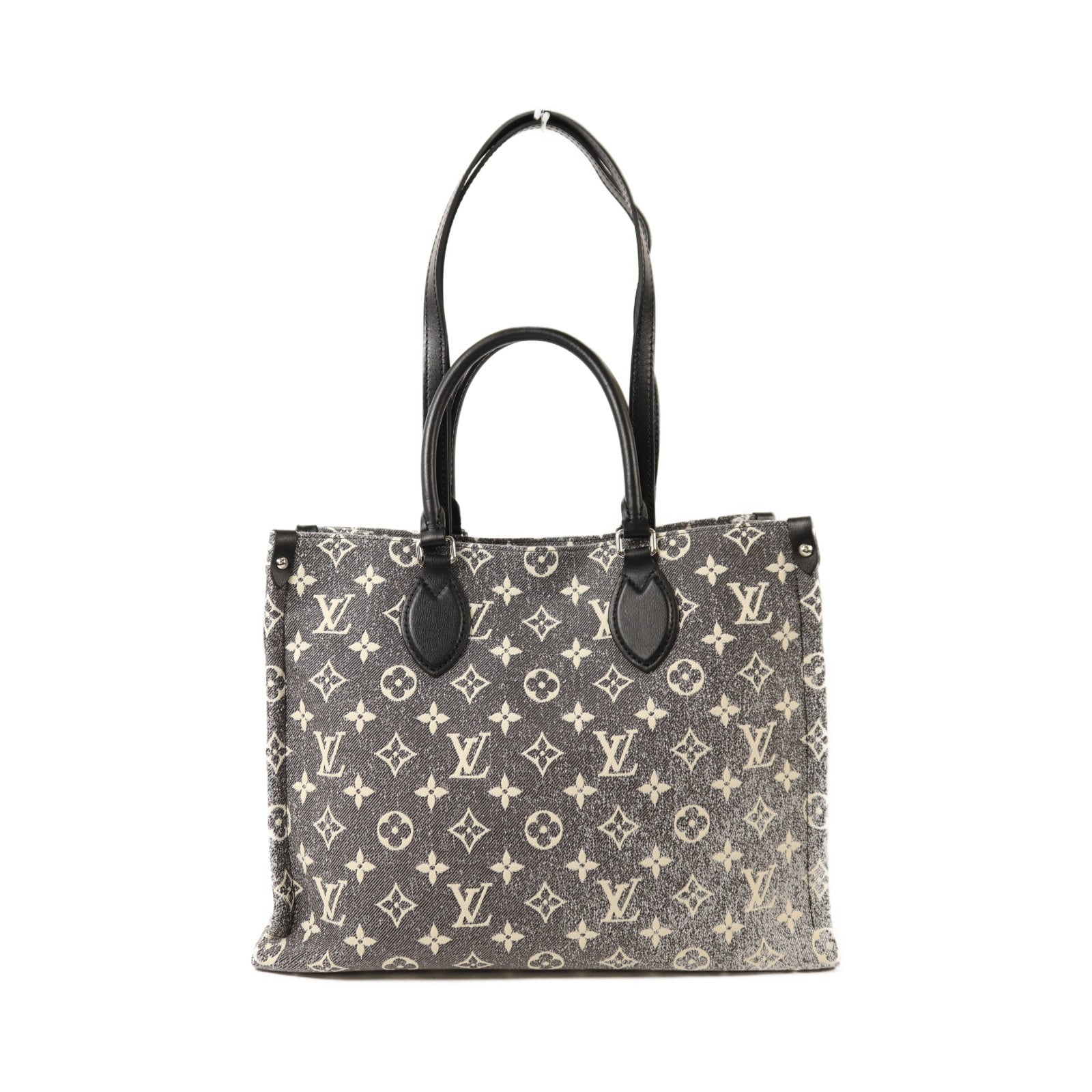 LOUIS VUITTON Monogram Jacquard Denim On the Go MM銀扣手挽肩背兩用袋
