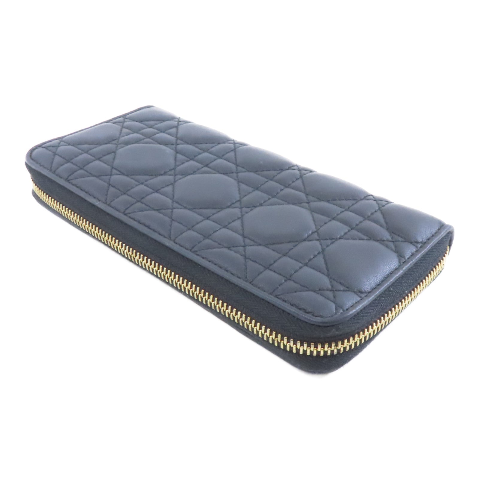 Dior 羊皮皮革Long Wallet金扣長錢包黑色
