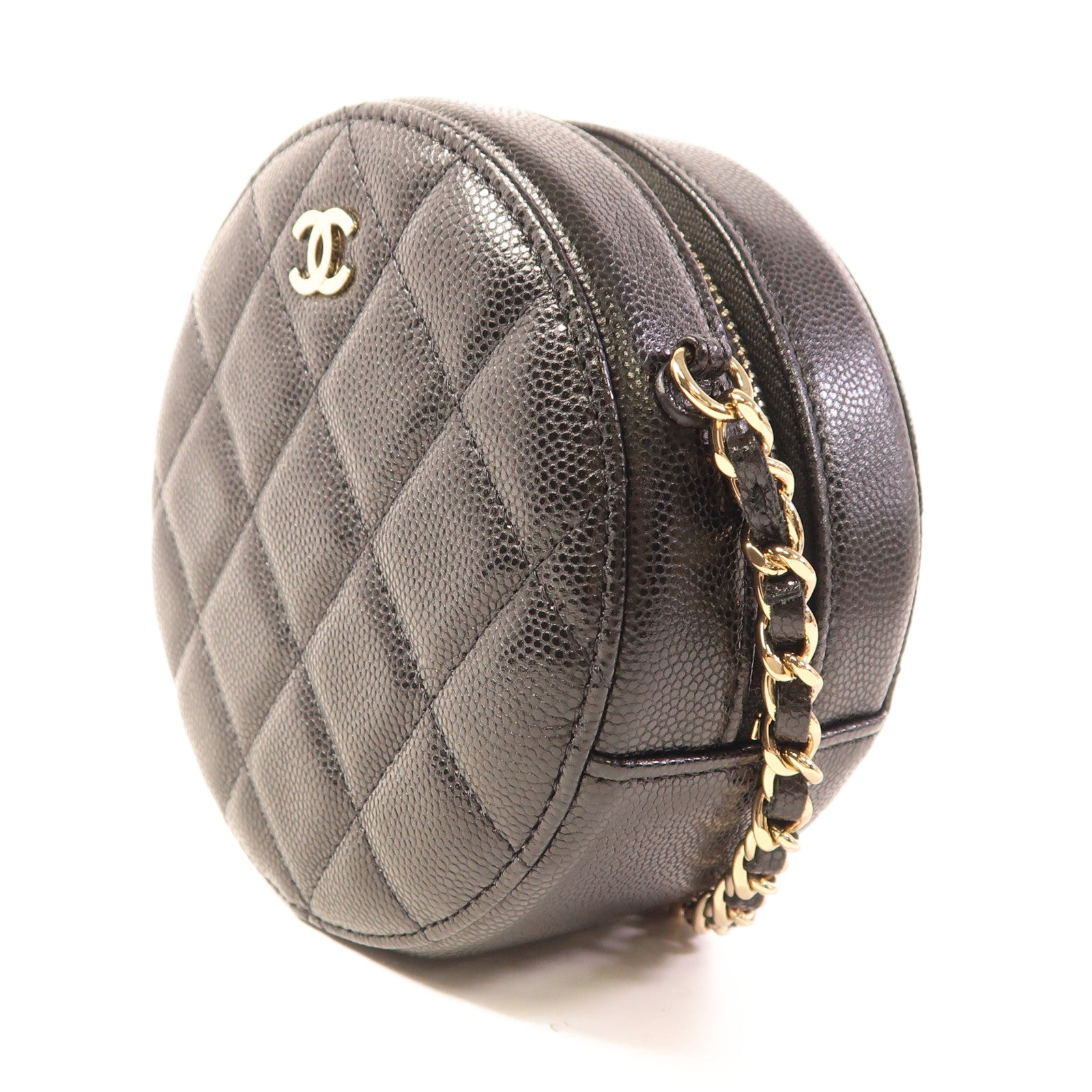 CHANEL 牛皮皮革Chain Shoulder Bag金扣鏈帶肩背袋