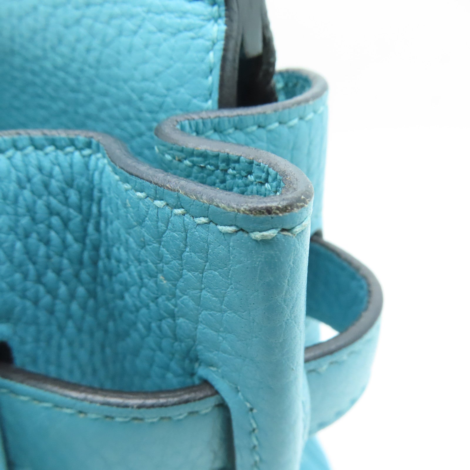 HERMES 【激減優惠】Togo皮革Birkin 30銀扣手挽袋Blue Atoll/藍色