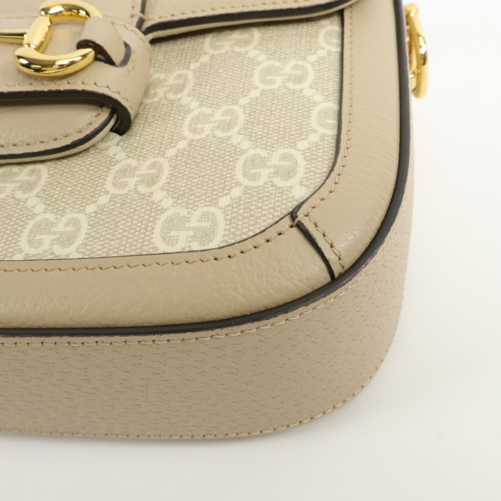 GUCCI 塗層帆布Horsebit 1955 Small Shoulder Bag肩背袋