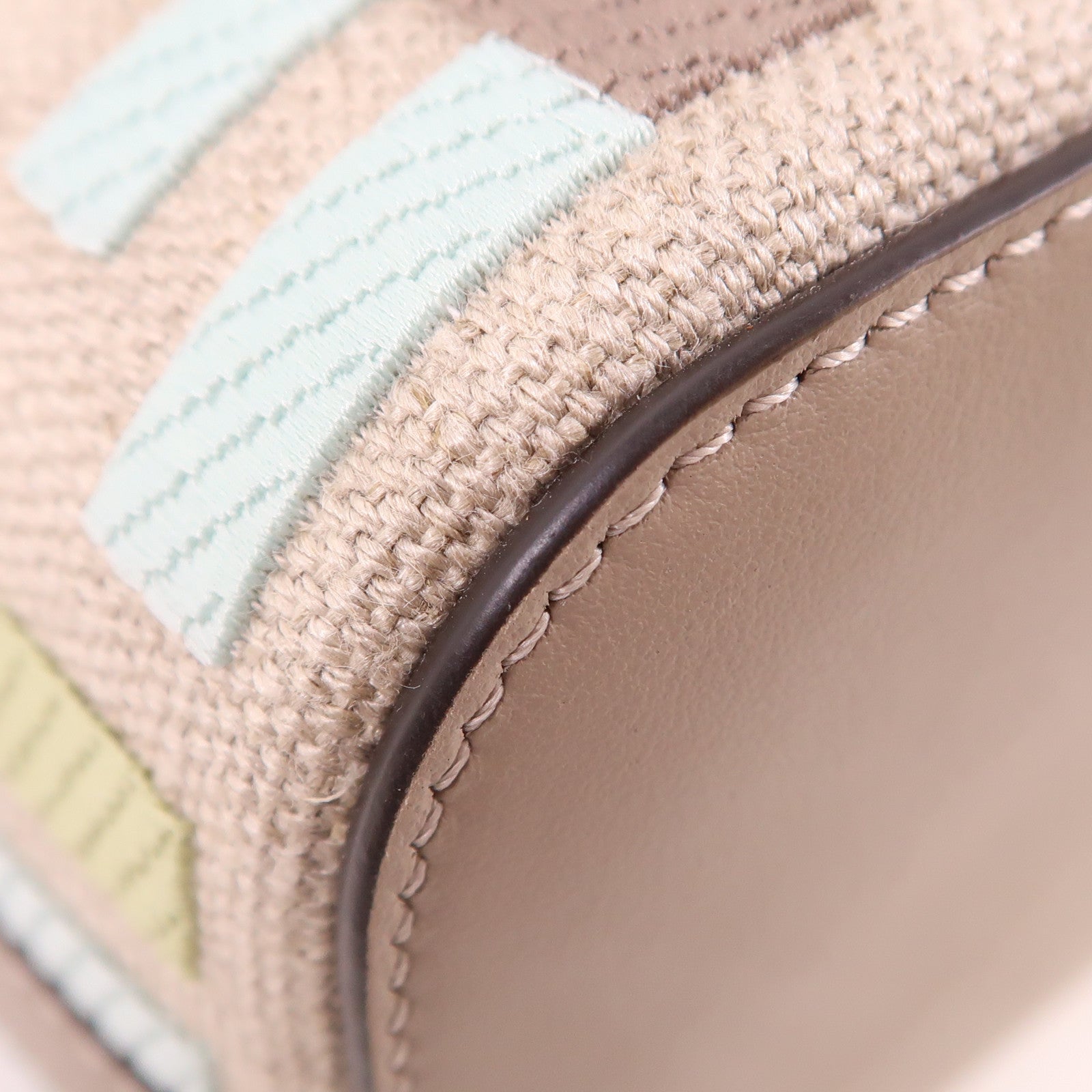 FENDI GHW Mon Tresor 2 Way Shoulder Bag 8BS093AUPIF1SKI Canvas Calfskin Leather