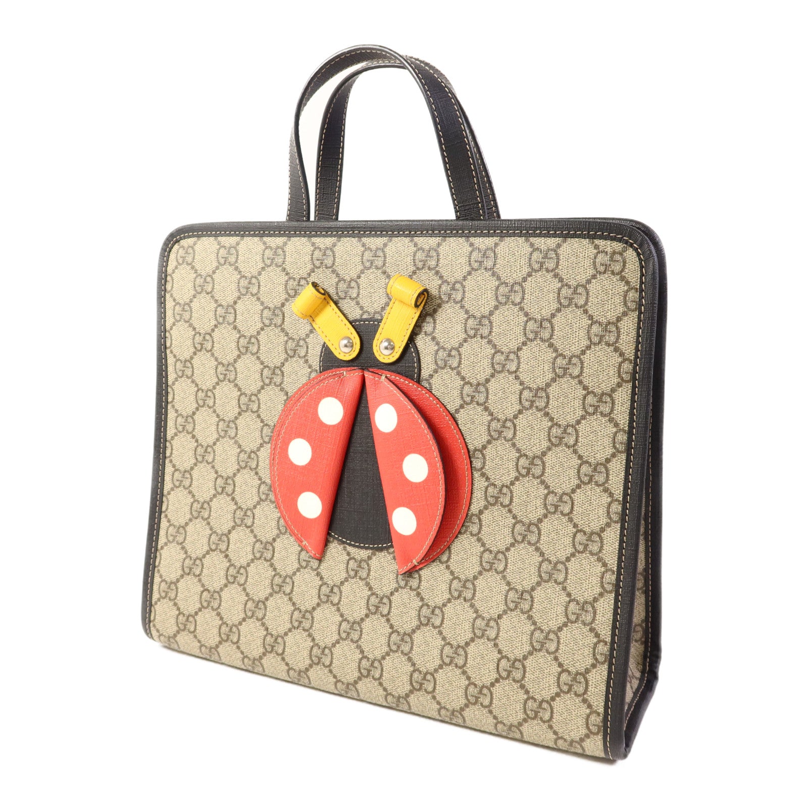 GUCCI 塗層帆布Ladybug Kids Tote Bag銀扣手挽肩背兩用袋