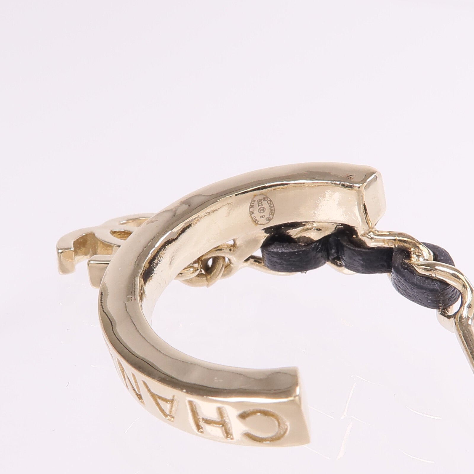 CHANEL 金屬/皮革Earrings金扣耳環
