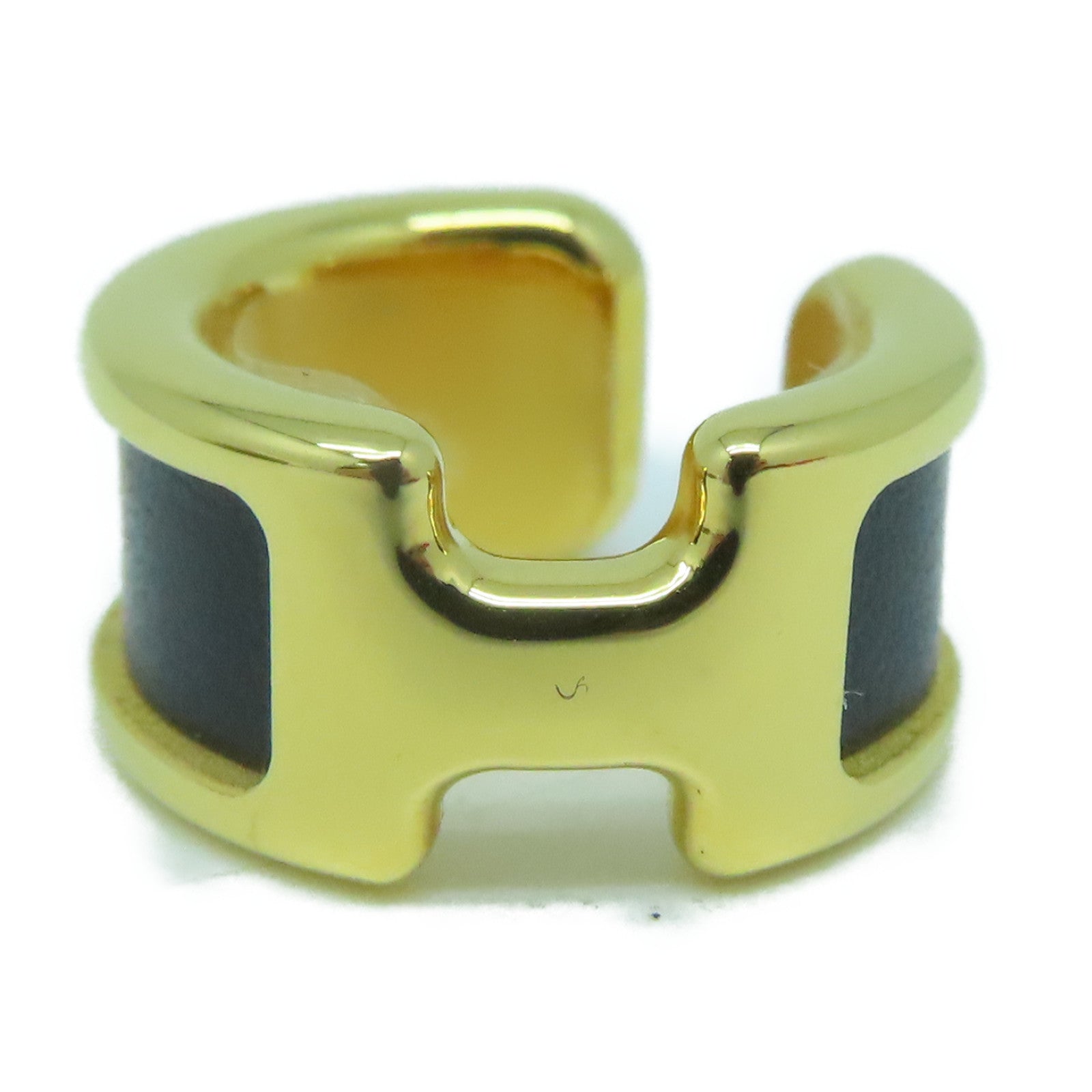 HERMES 【激減優惠】金屬Olympe Ear Cuff耳環黑色/金色