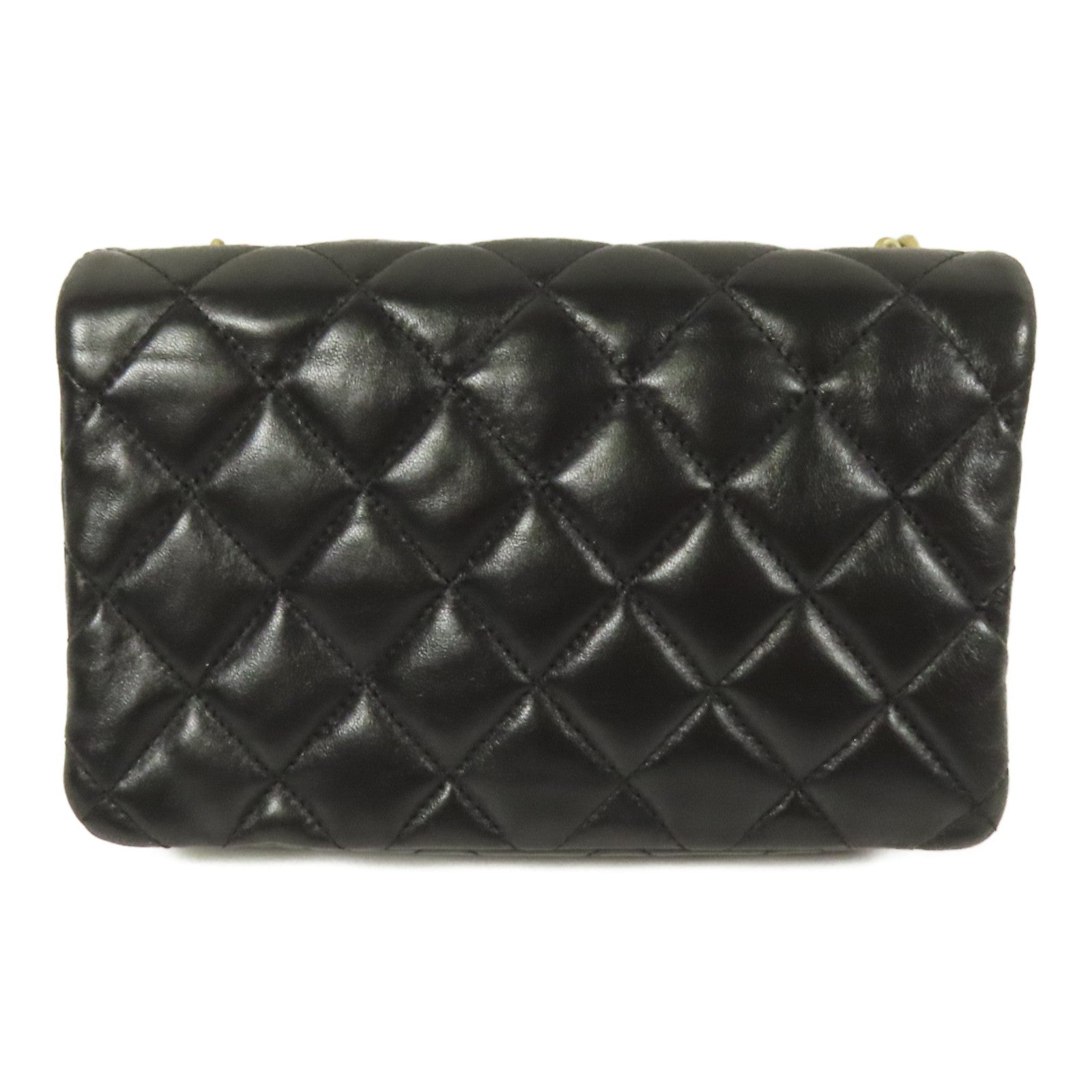 CHANEL 羊皮皮革Chain Shoulder金扣鏈帶肩背袋