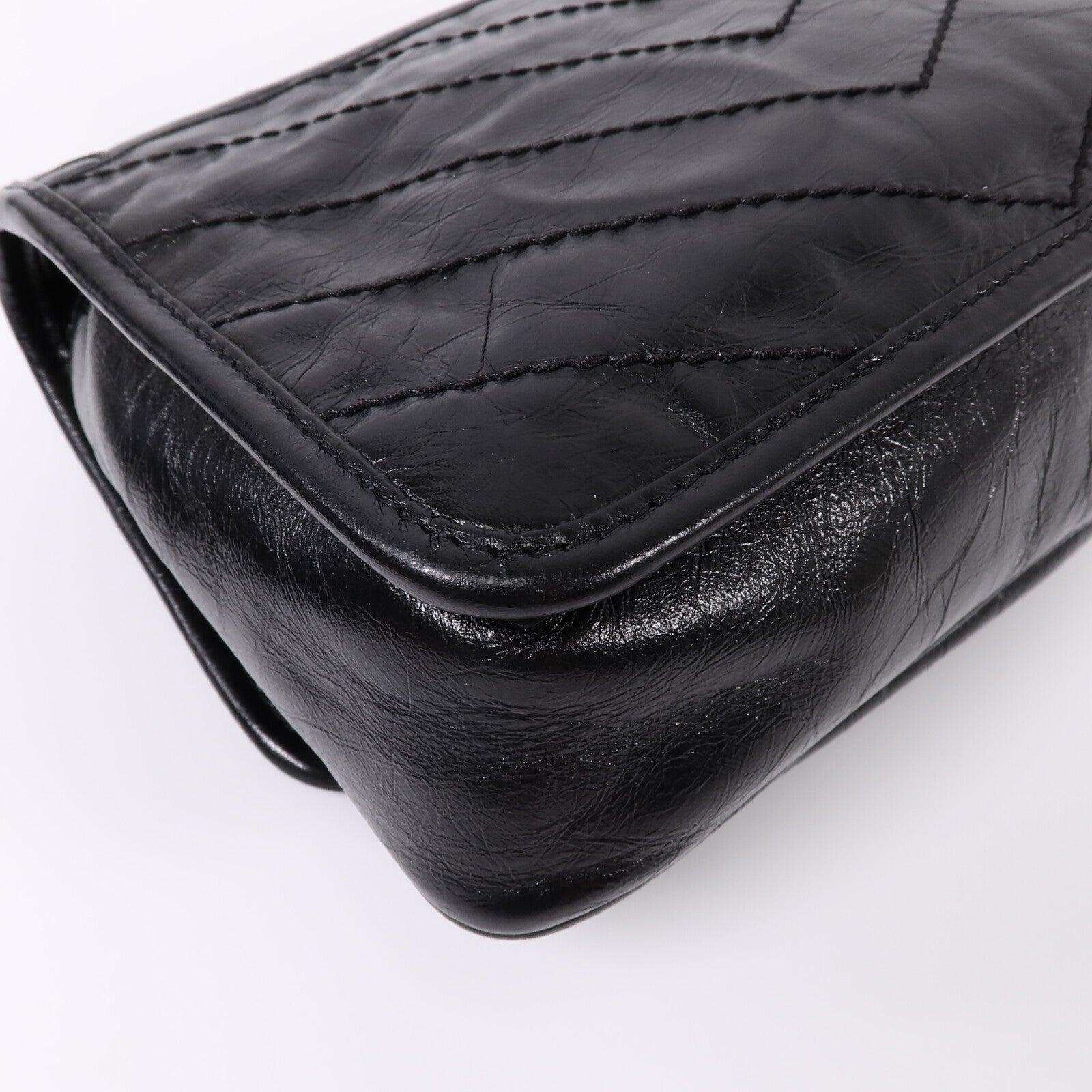 SAINT LAURENT 牛皮皮革Niki Baby鏈帶手挽肩背兩用袋