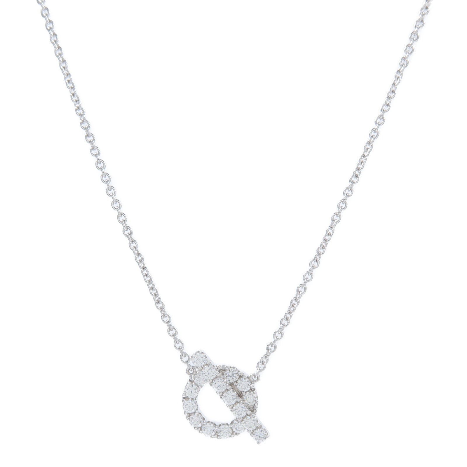 HERMES 18K白金Finesse Pendant鑽石項鍊