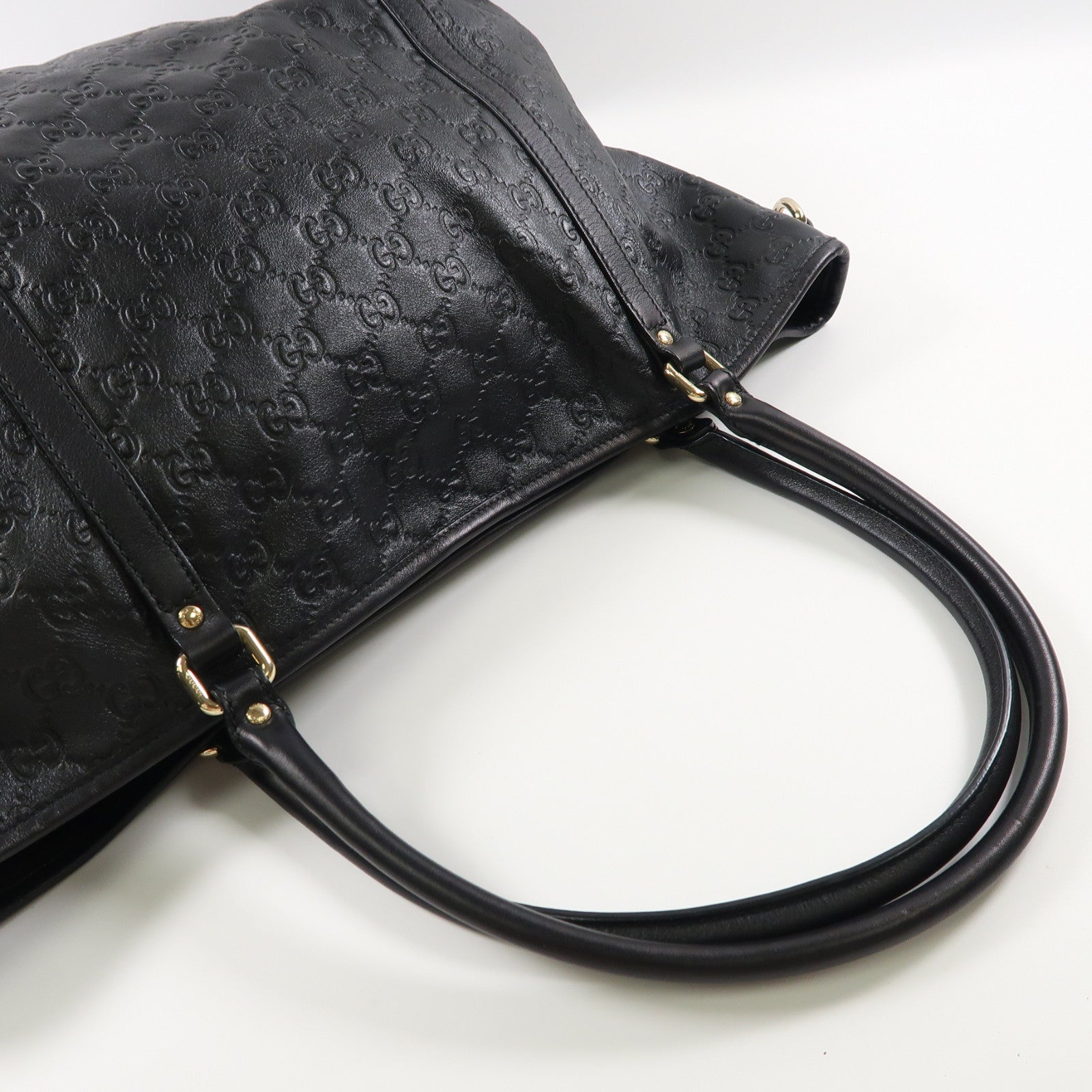 GUCCI 牛皮皮革Shoulder Tote金扣肩背袋/手挽袋黑色