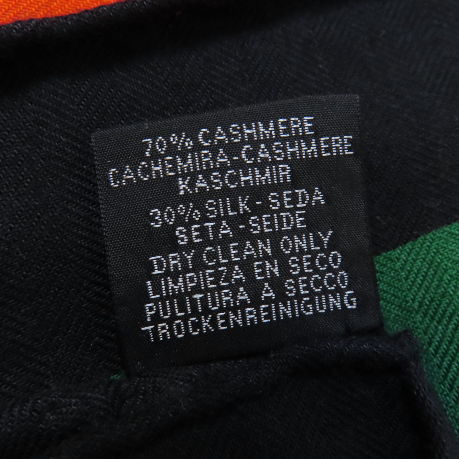 HERMES 羊絨/絲質Cashmere Muffler 140X140圍巾橙色