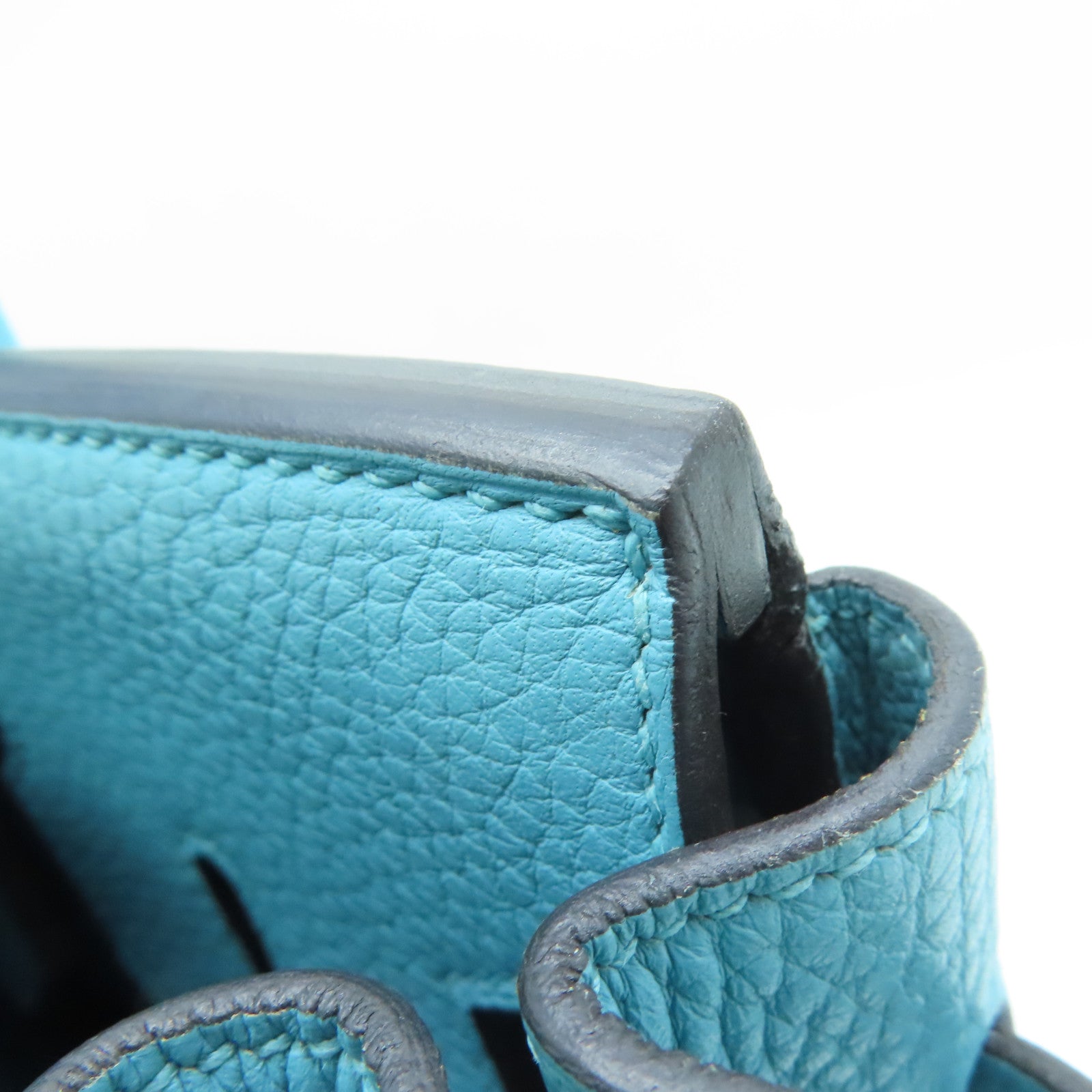 HERMES 【激減優惠】Togo皮革Birkin 30銀扣手挽袋Blue Atoll/藍色