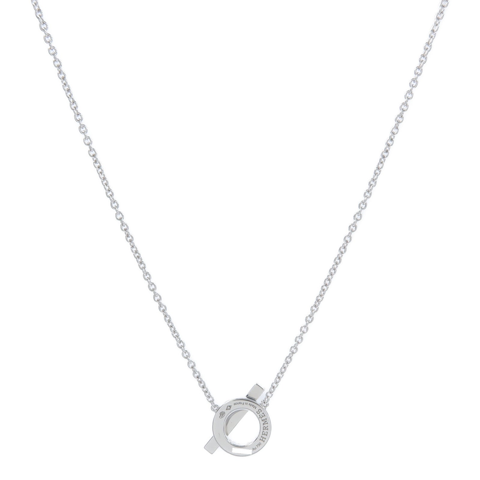 HERMES 18K白金Finesse Pendant鑽石項鍊