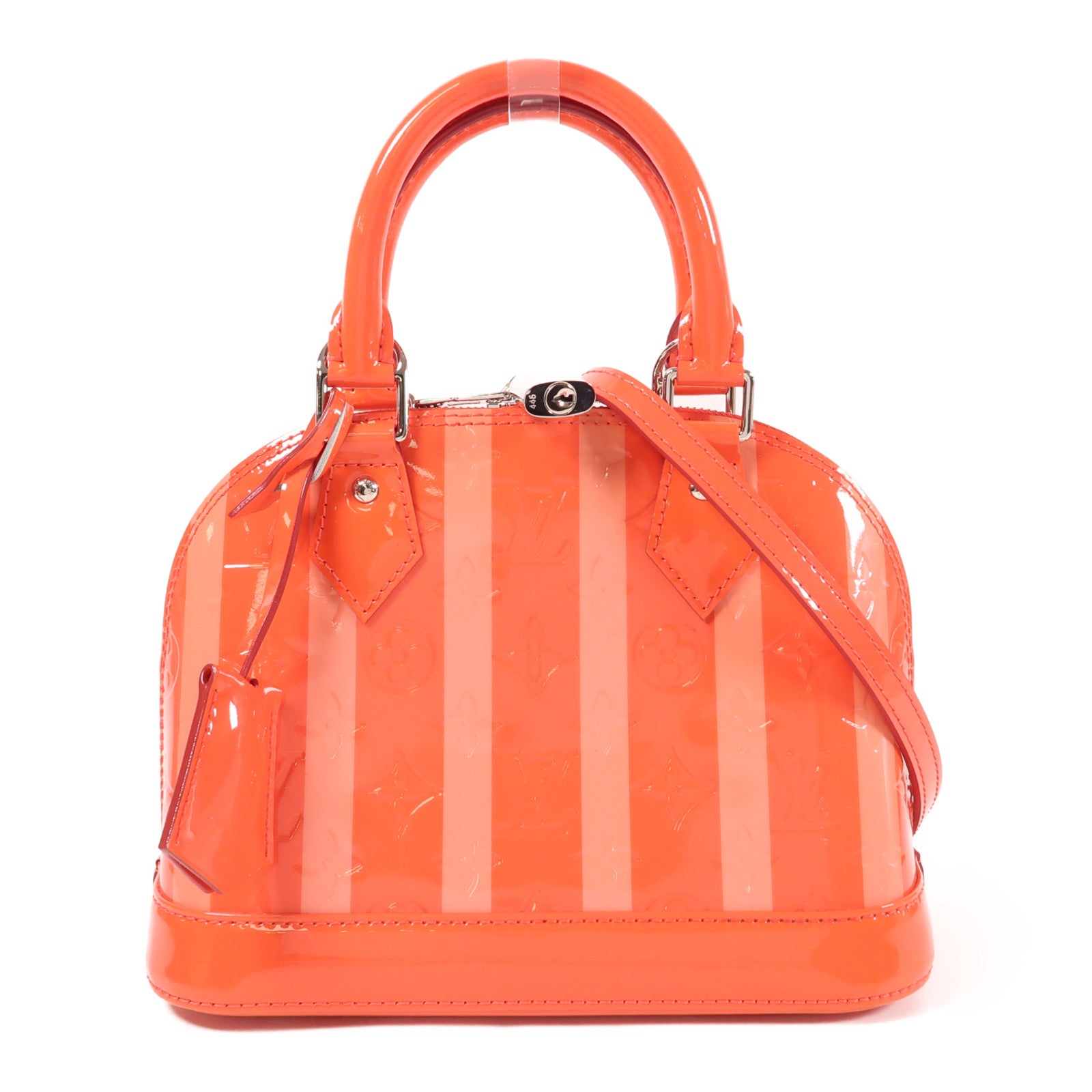LOUIS VUITTON Monogram Vernis Alma BB銀扣手挽肩背兩用袋