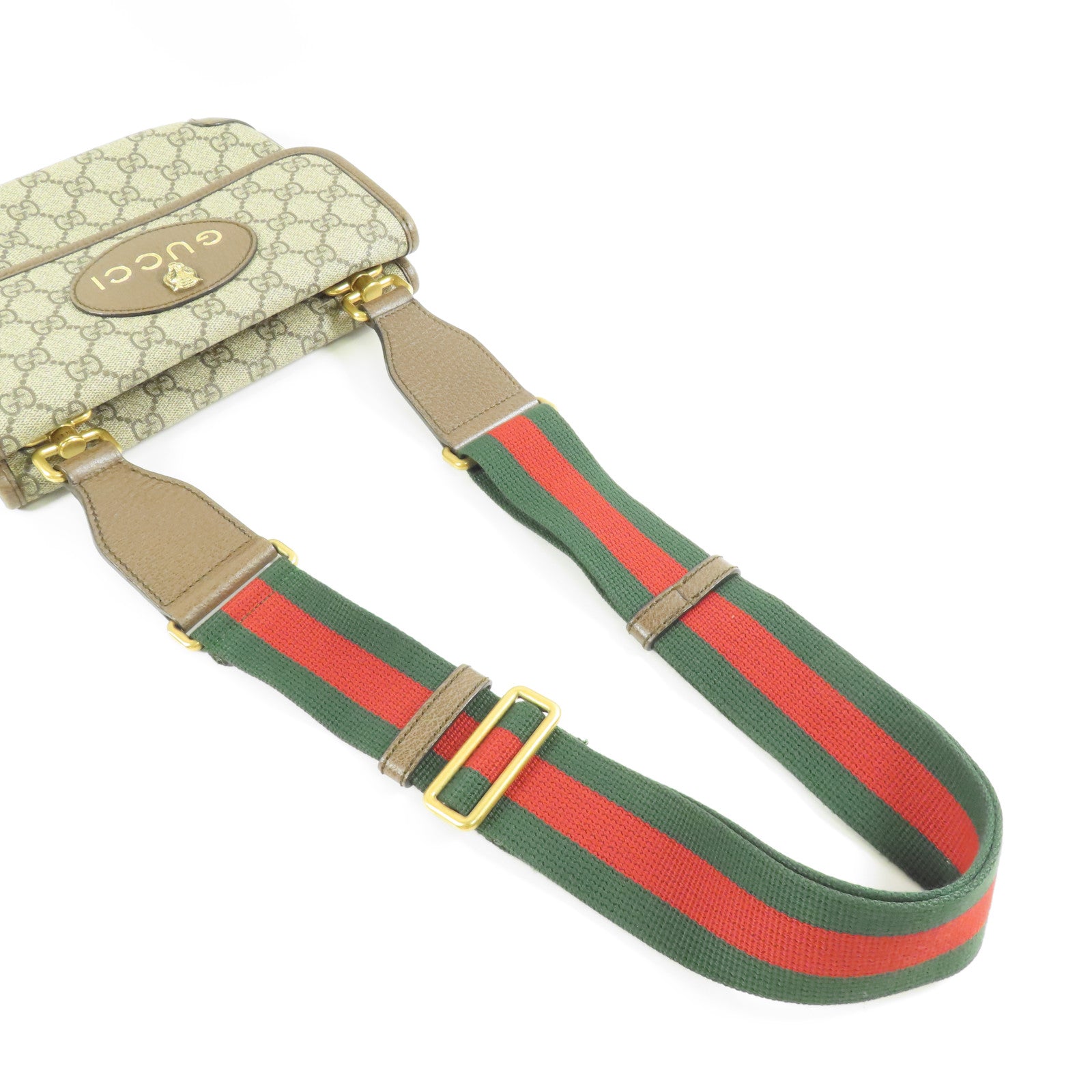 GUCCI 塗層帆布Neo Vintage Small Messenger Bag金扣肩背袋