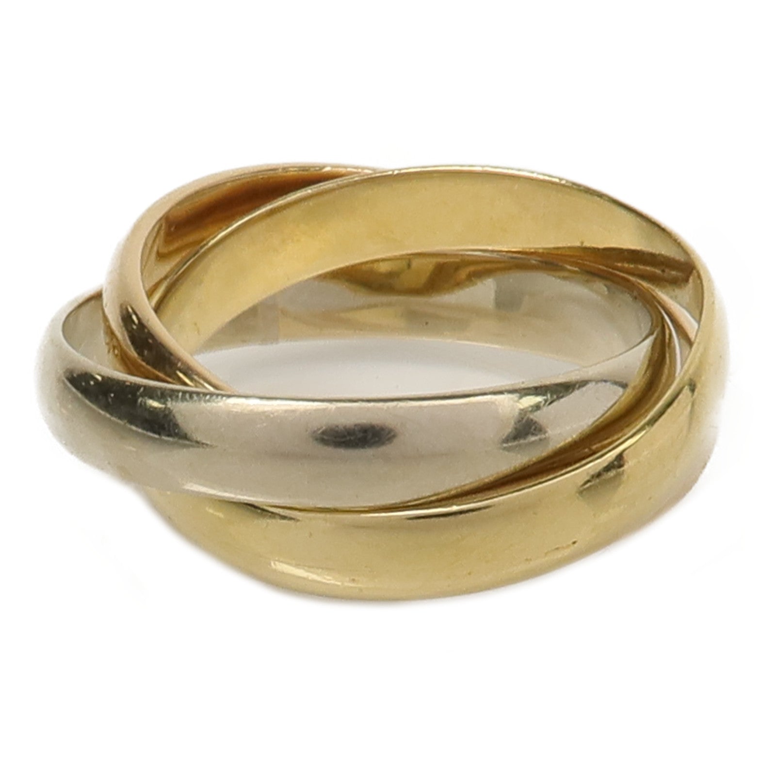 CARTIER 18K黃金/白金/玫瑰金Trinity戒指Cartier#52/US#6.5