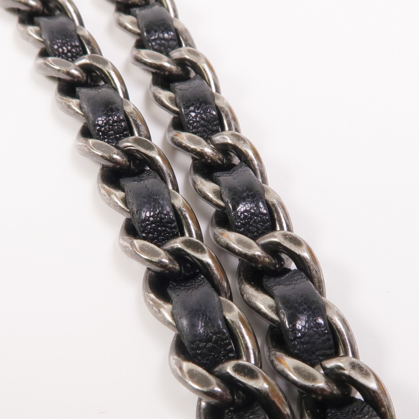 CHANEL 羊皮皮革Chain Shoulder銀扣鏈帶肩背袋