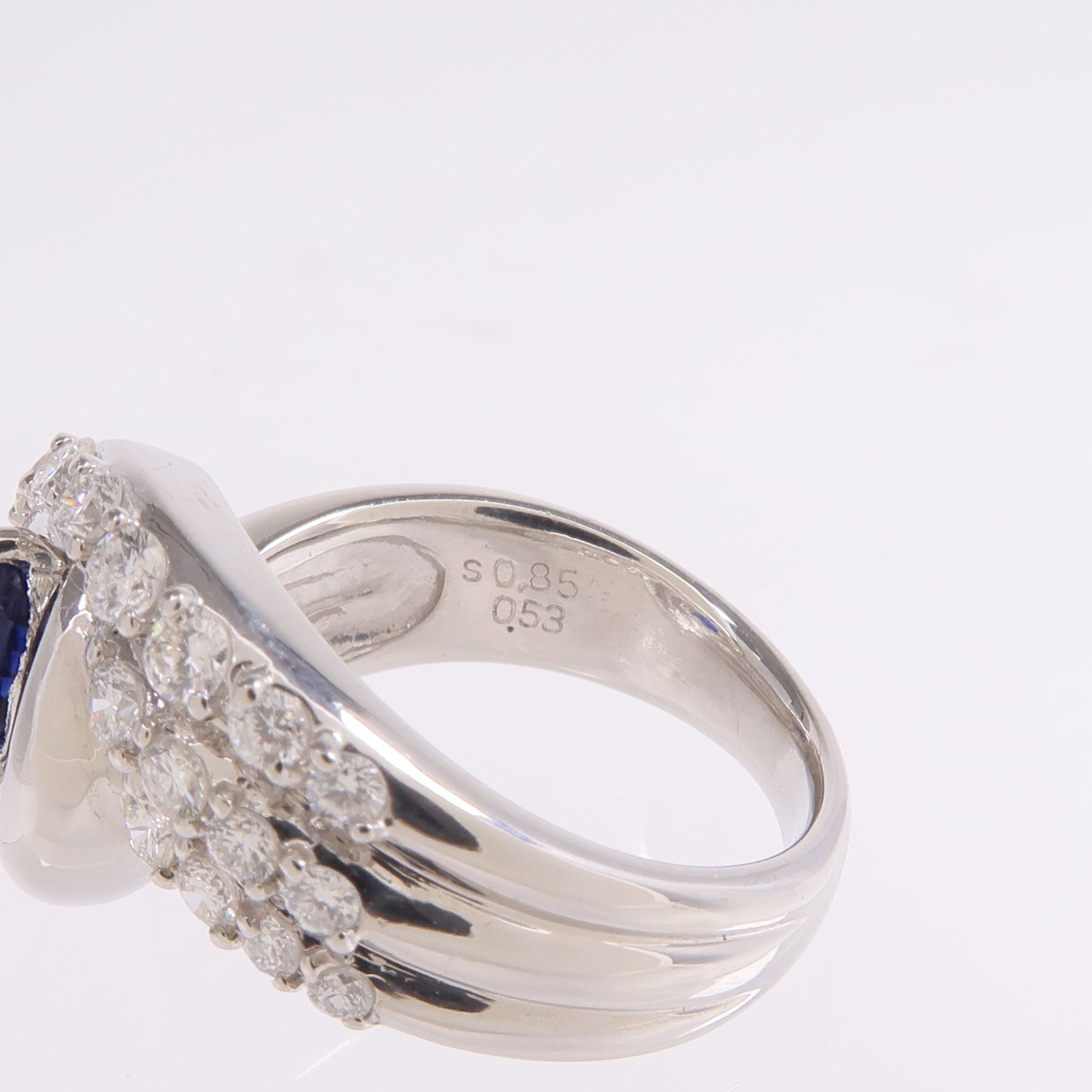 JEWELRY PT900鉑金Sapphire Diamond Ring藍寶石/鑽石戒指