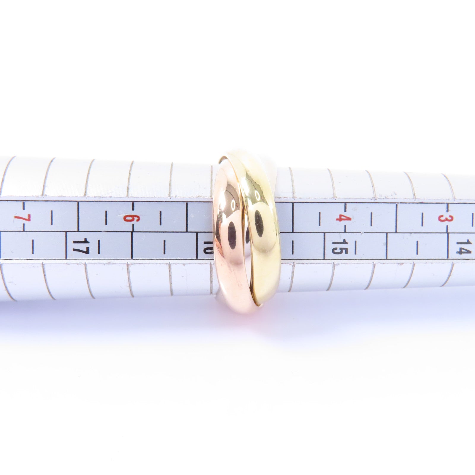 CARTIER 18K黃金/白金/玫瑰金Les Must De Trinity戒指Cartier#49/US#4.75