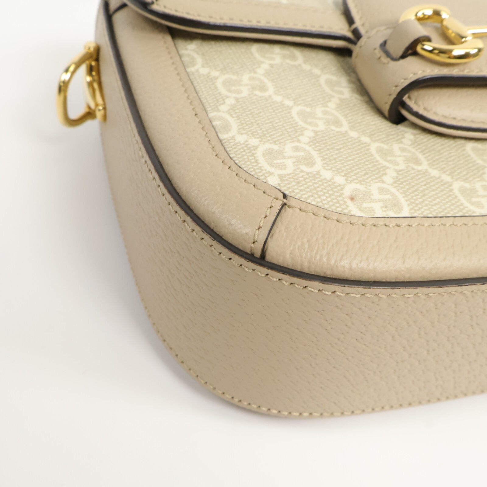 GUCCI 塗層帆布Horsebit 1955 Small Shoulder Bag肩背袋