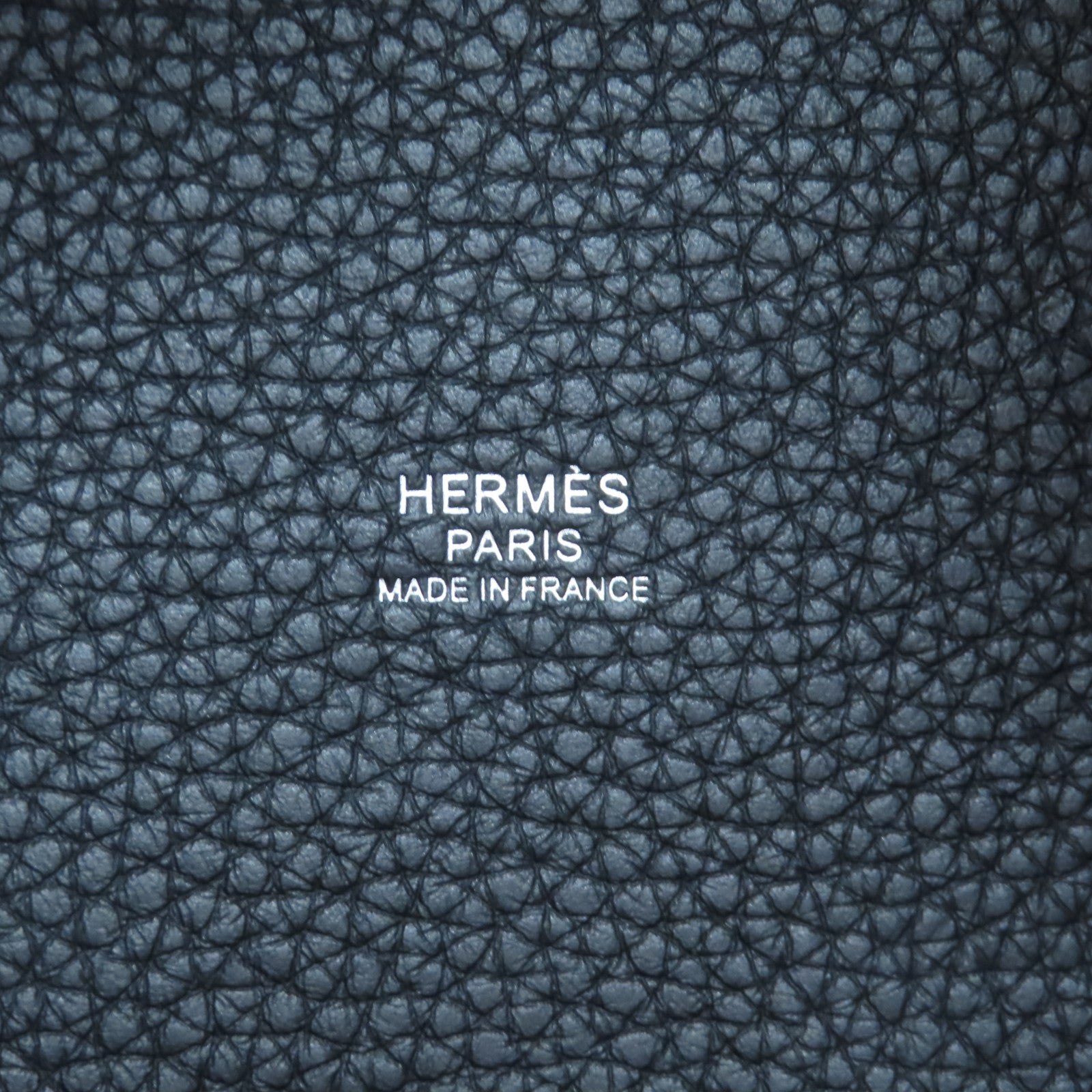 HERMES Clemence皮革Picotin PM銀扣手挽袋黑色